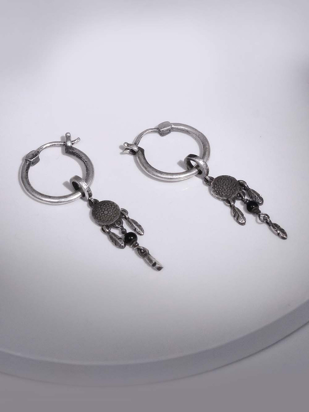 

GIVA 925 Sterling Silver Oxidised Dreamcatcher Hoops