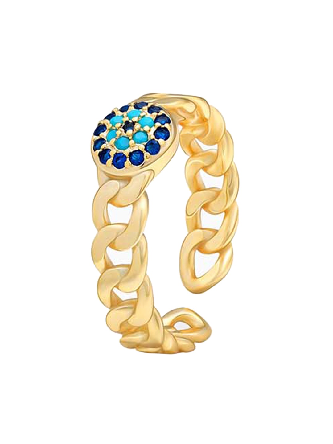 

GIVA 925 Sterling Silver 18k Gold Plated Gloriously Chained Ring