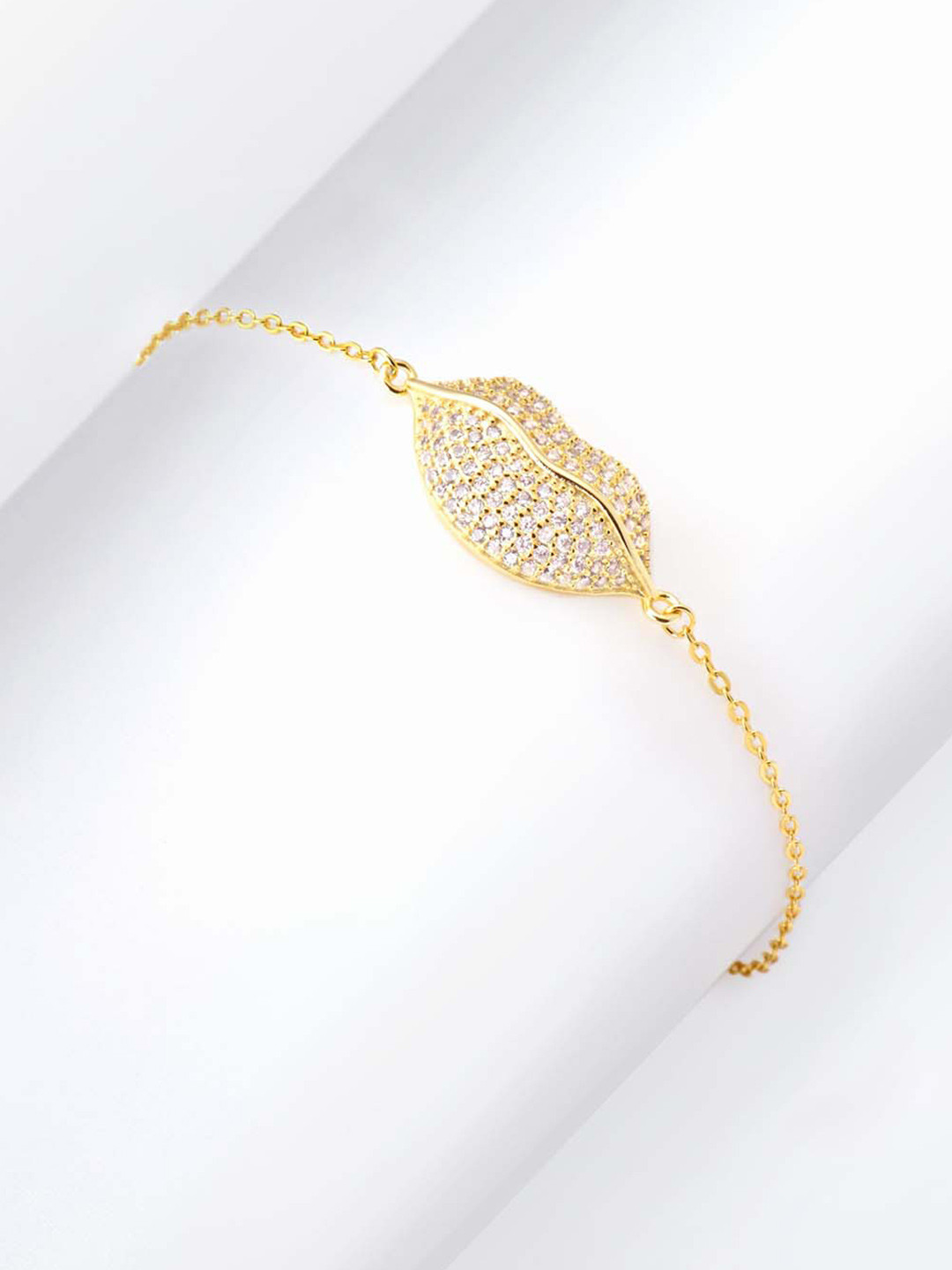 

GIVA 925 Sterling Silver 18k Gold Plated Kiss Him Goodbye Bracelet, Adjustable