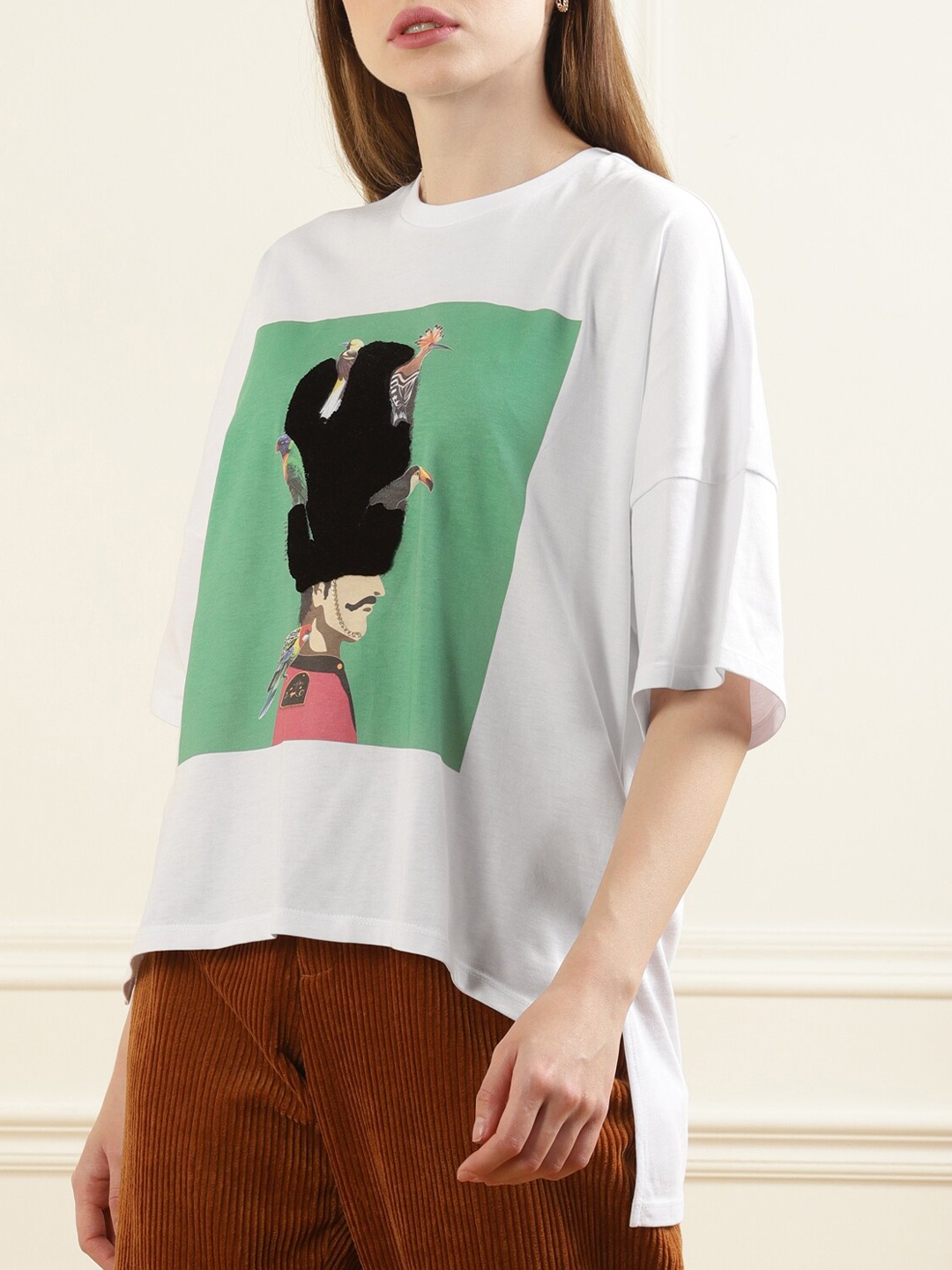 

Ted Baker White Print High-Low Top