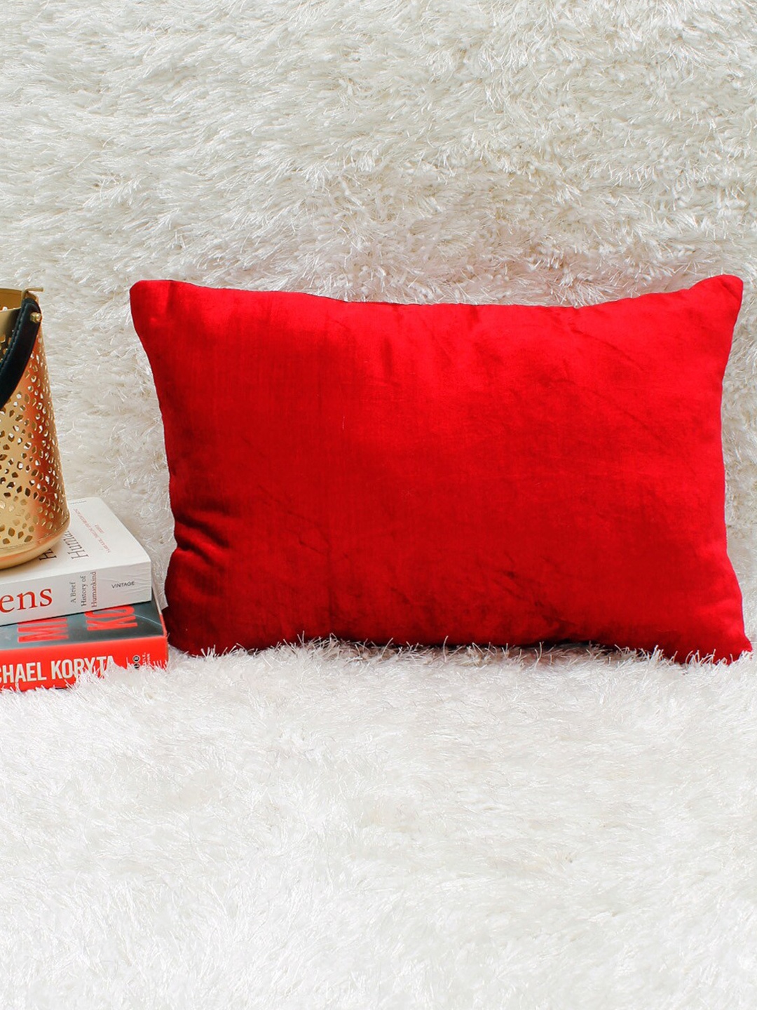 

AVI Living Red Velvet Rectangle Cushion Covers