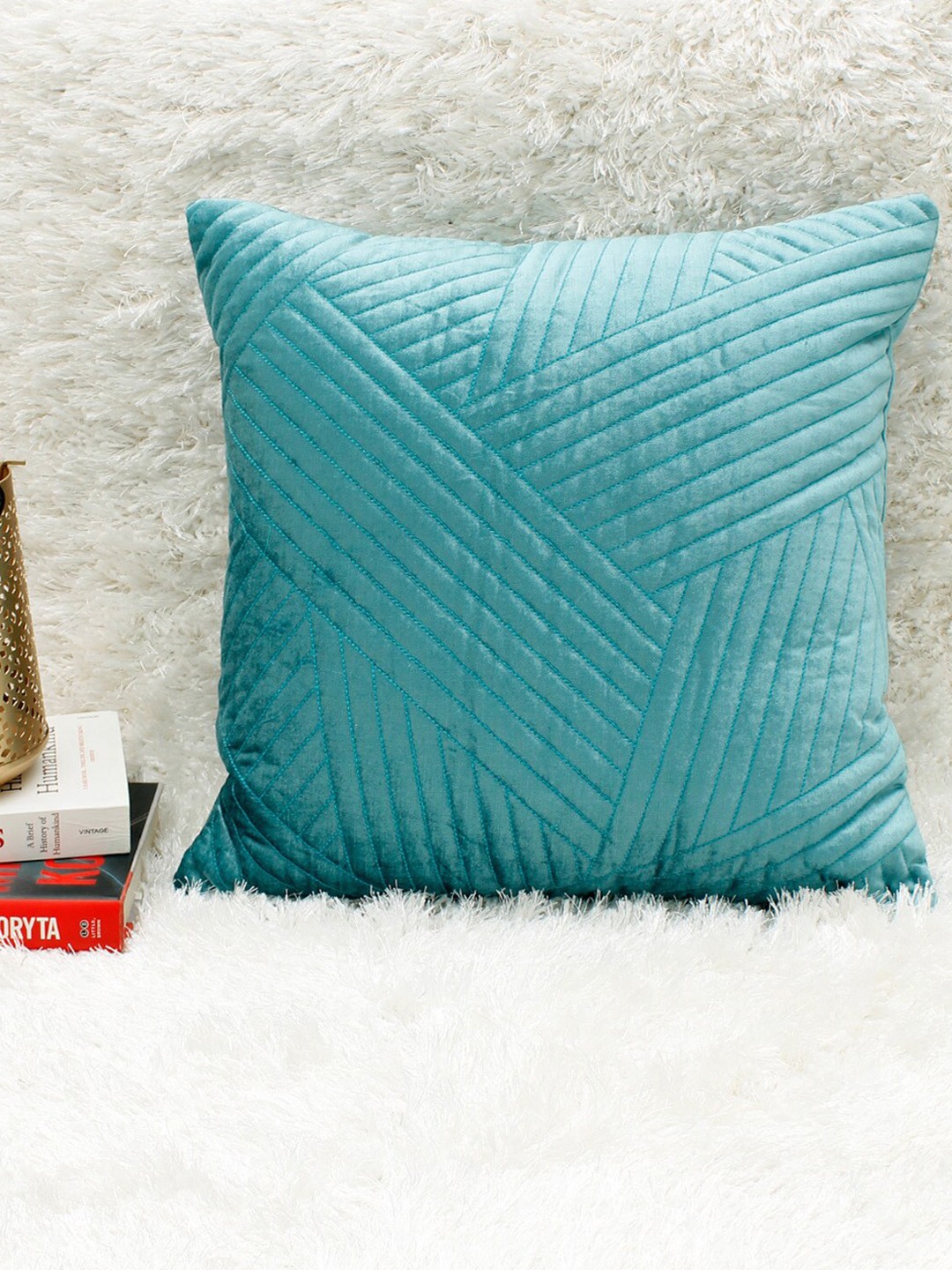 

AVI Living Blue Velvet Square Cushion Covers