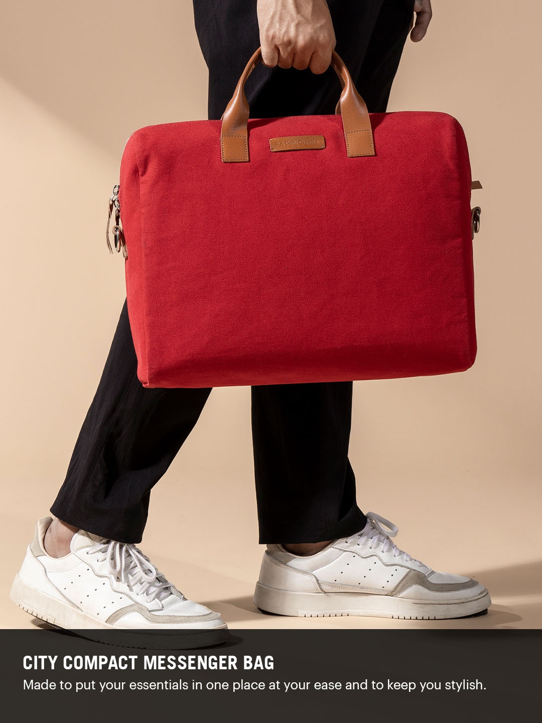 

DailyObjects Unisex Red Solid Laptop Messenger Bag