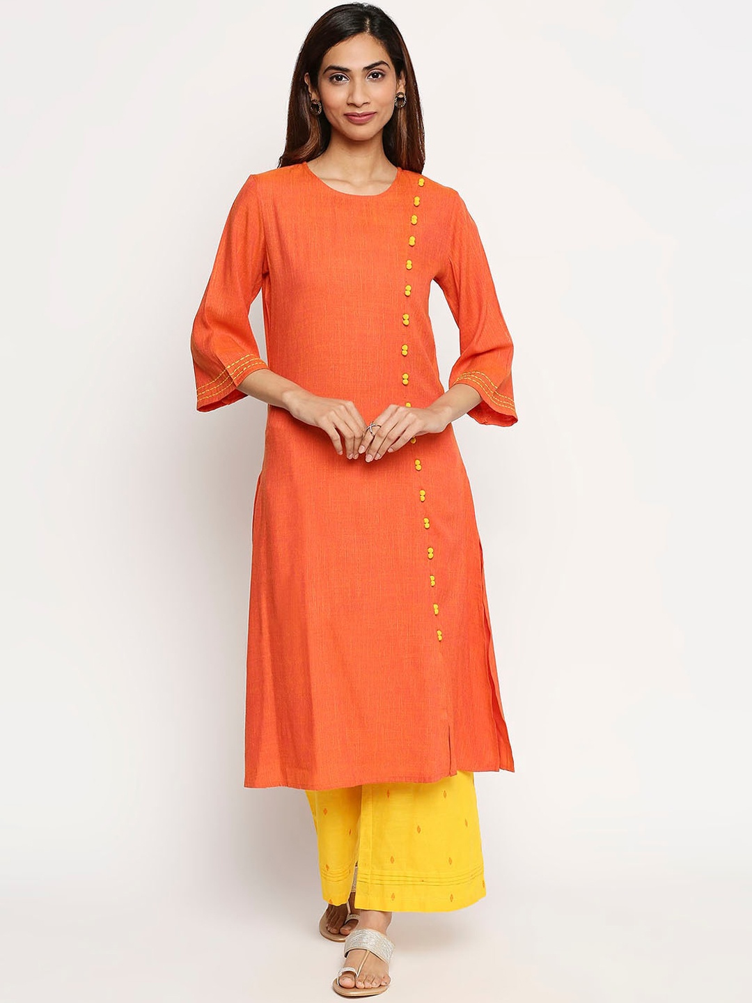 

Lobaanya Women Orange Cotton Kurta