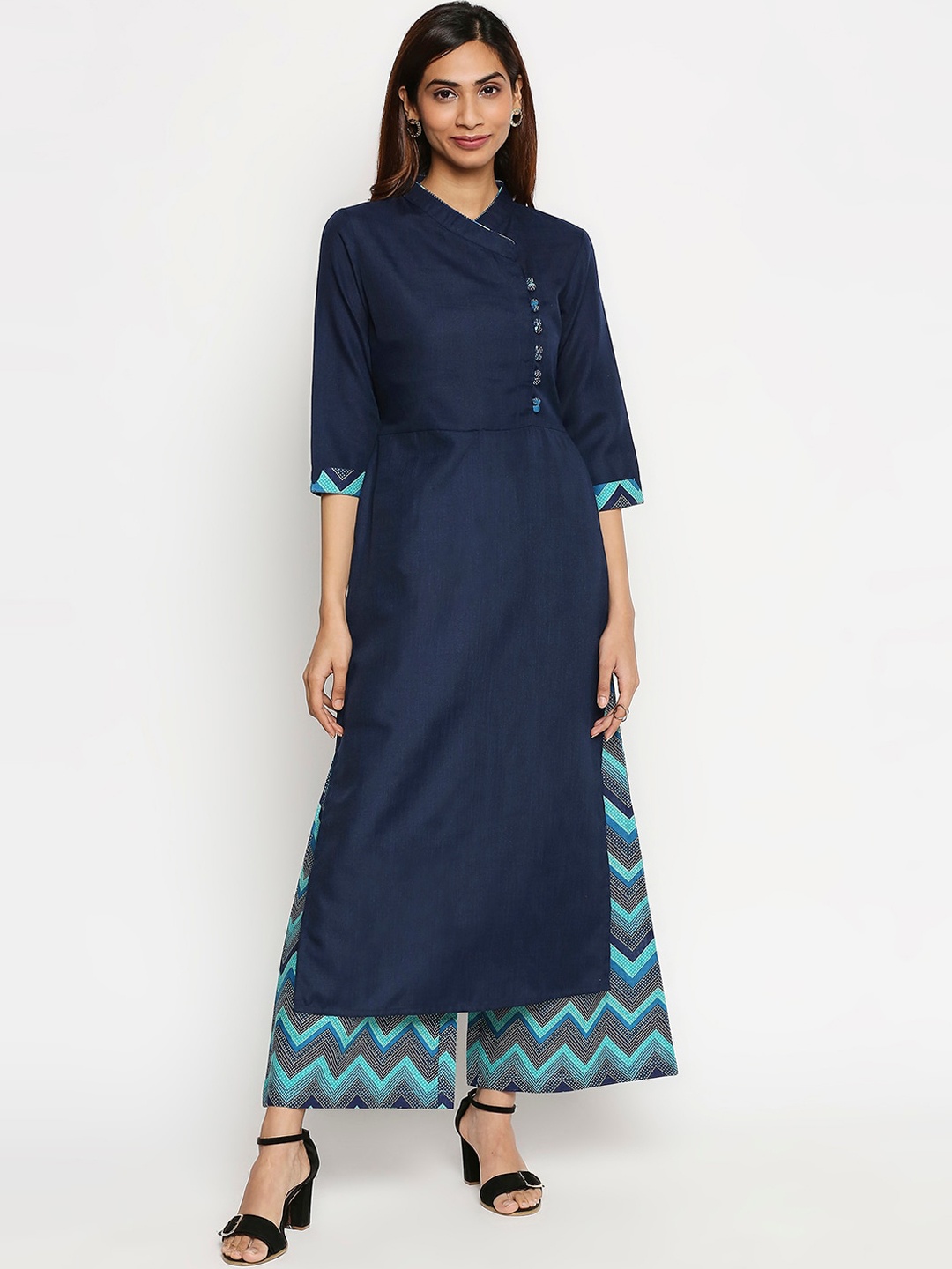 

Lobaanya Women Navy Blue Kurta