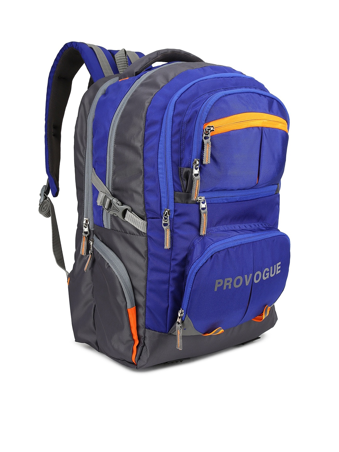 

Provogue Unisex Blue & Grey Colourblocked Backpack with Reflective Strip