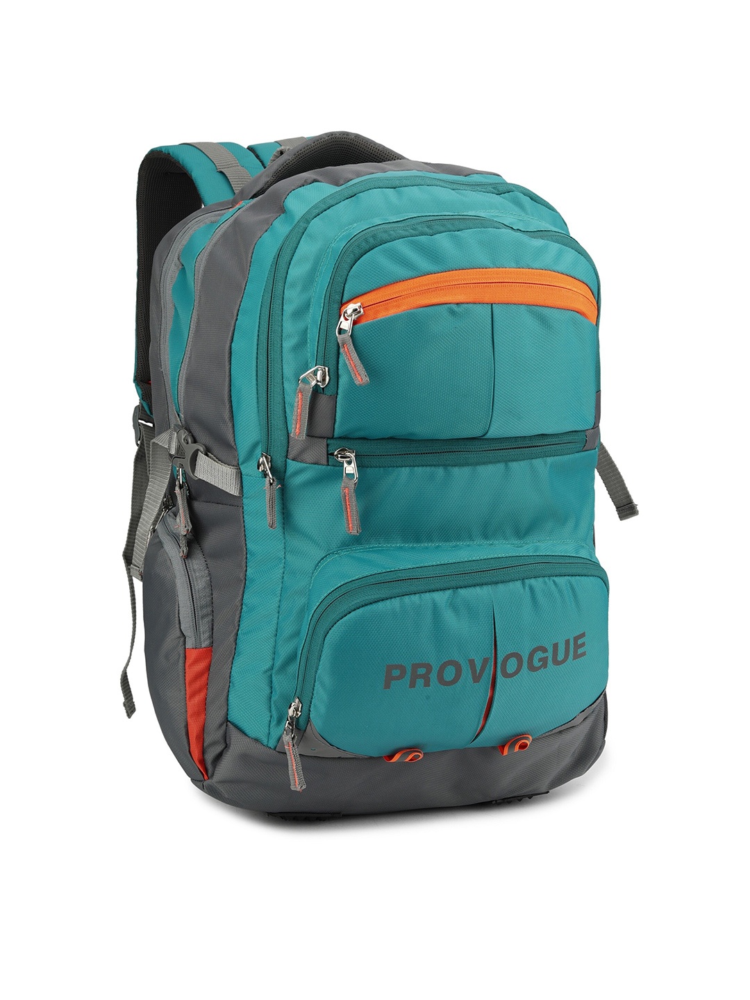 

Provogue Unisex Sea Green & Grey Colourblocked Backpack with Reflective Strip