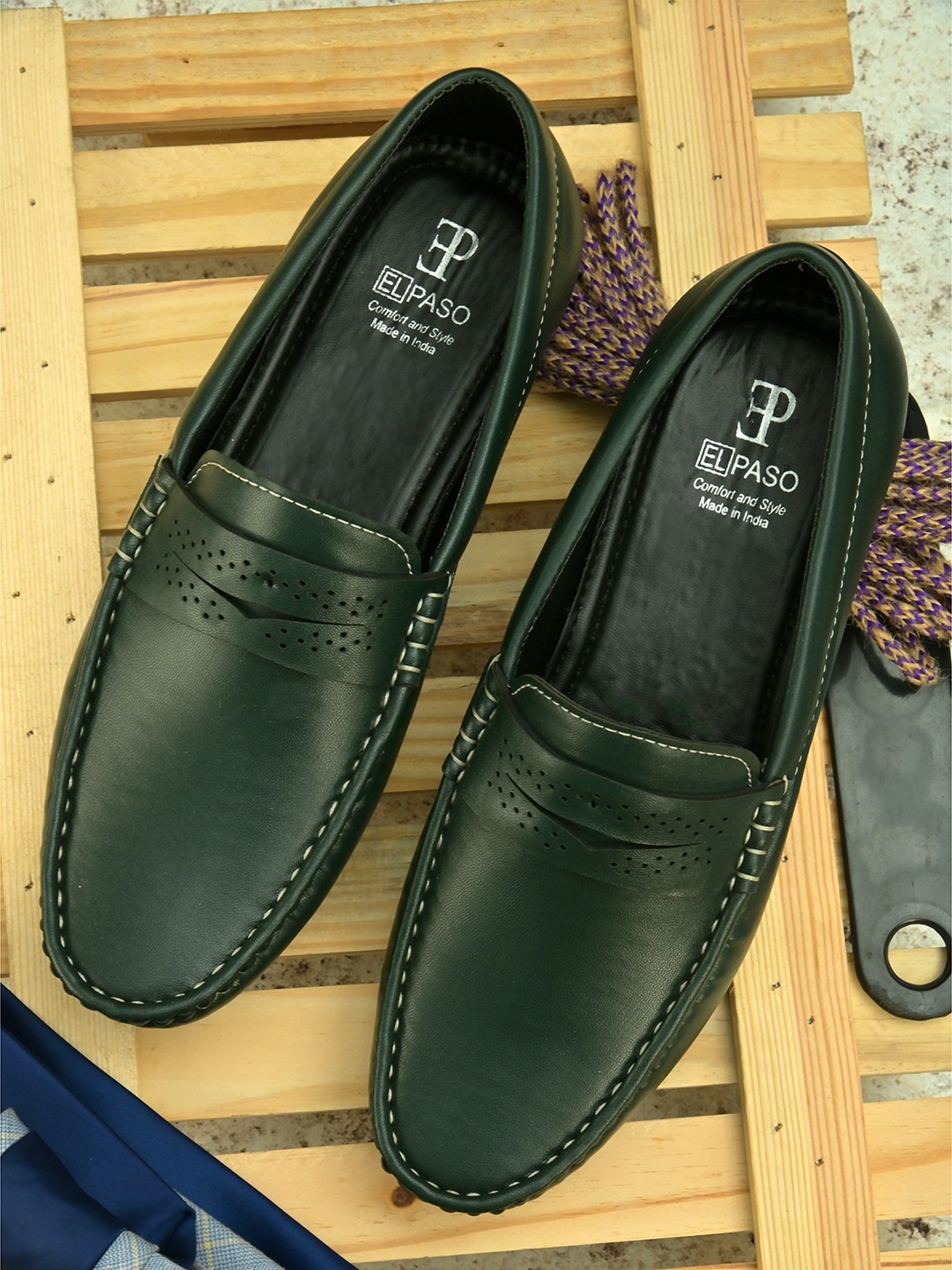 

El Paso Men Green Loafers