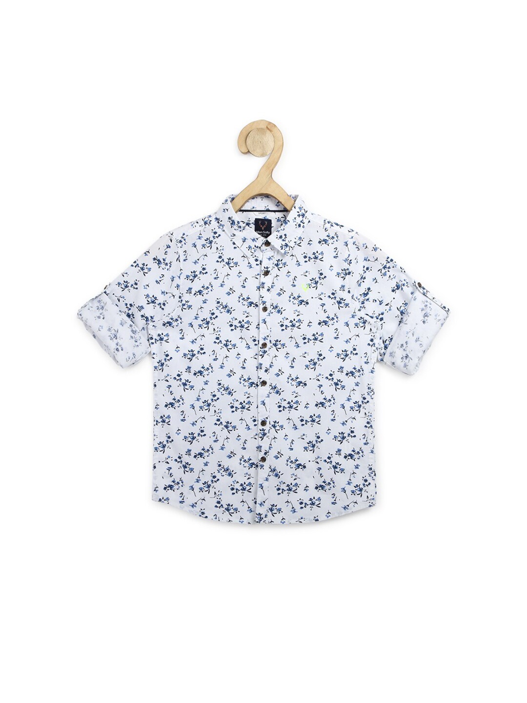 

Allen Solly Junior Boys White Slim Fit Floral Printed Pure Cotton Casual Shirt