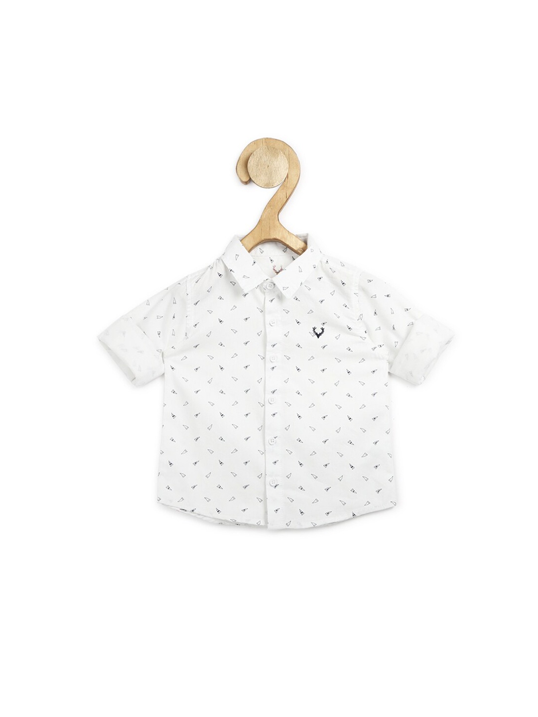

Allen Solly Junior Boys White Printed Pure Cotton Casual Shirt
