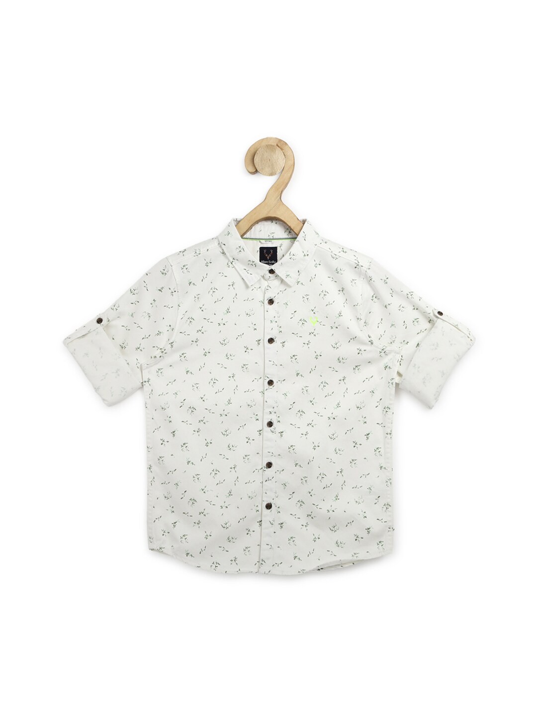 

Allen Solly Junior Boys White Slim Fit Printed Pure Cotton Casual Shirt