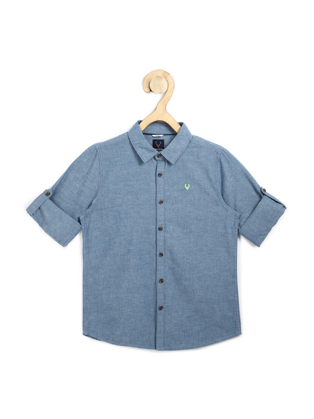 

Allen Solly Junior Boys Blue Slim Fit Pure Cotton Casual Shirt