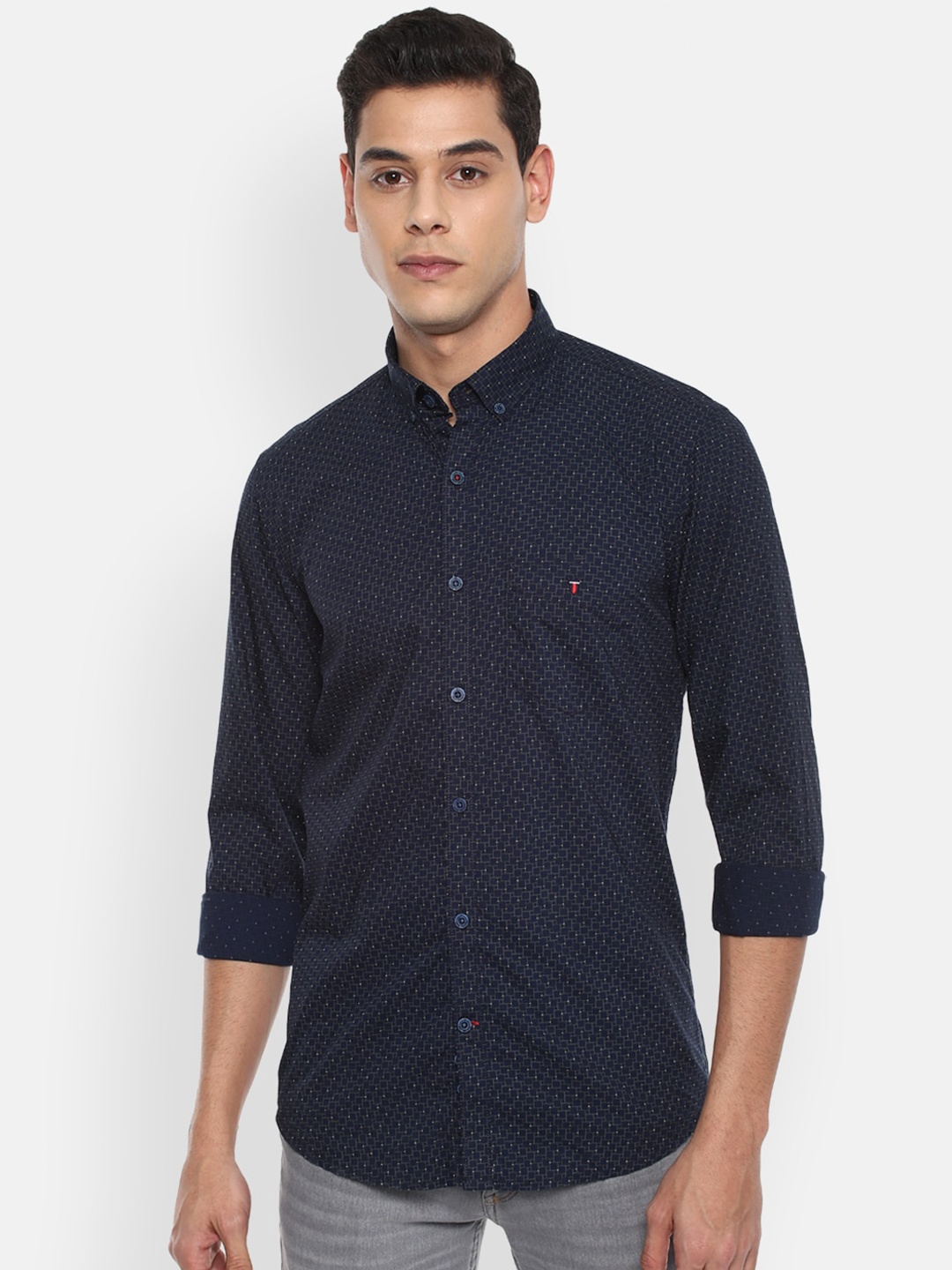 

Louis Philippe Sport Men Navy Blue Slim Fit Printed Casual Shirt