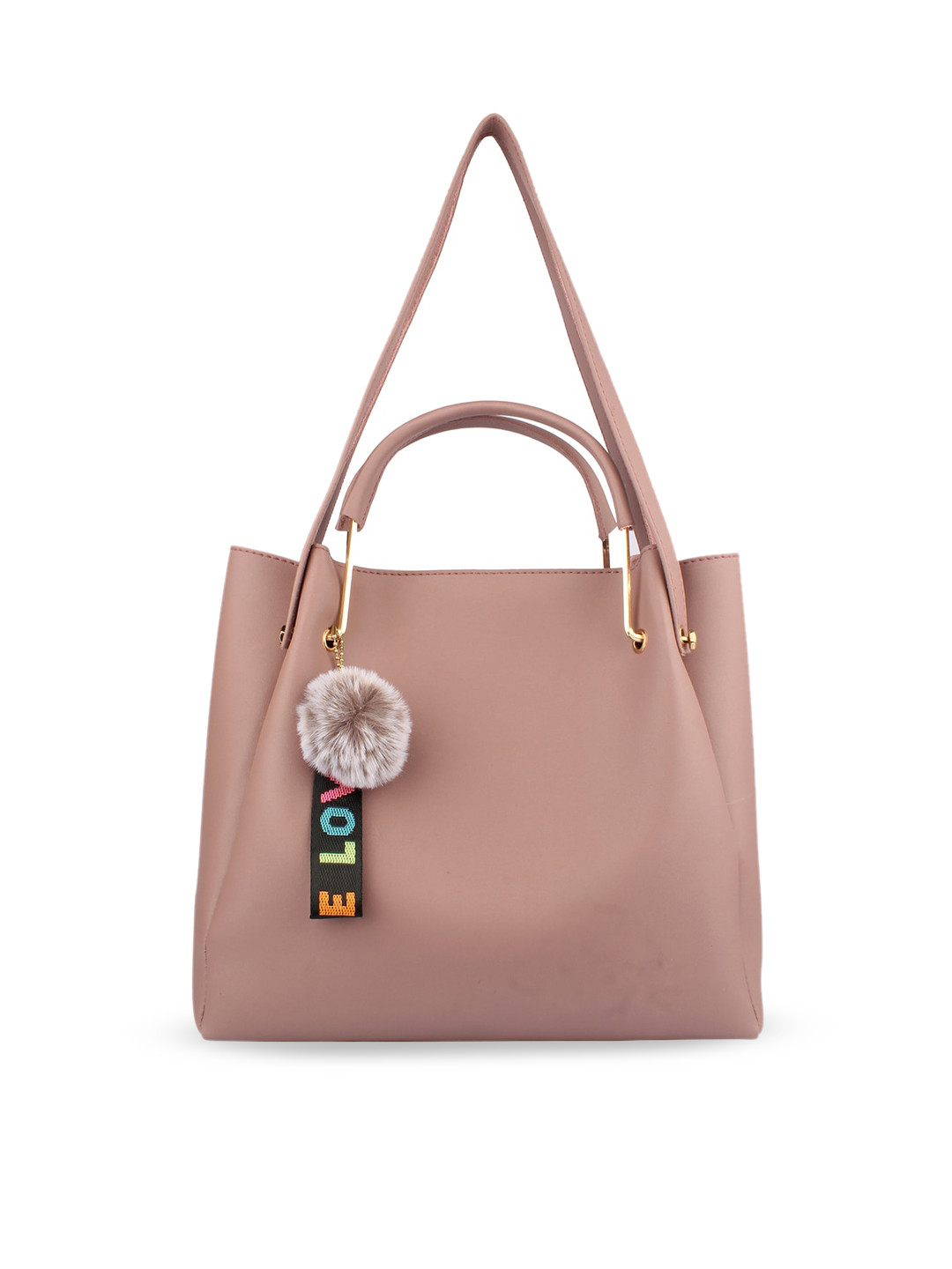 

MAMMON Pink PU Oversized Shopper Tote Bag
