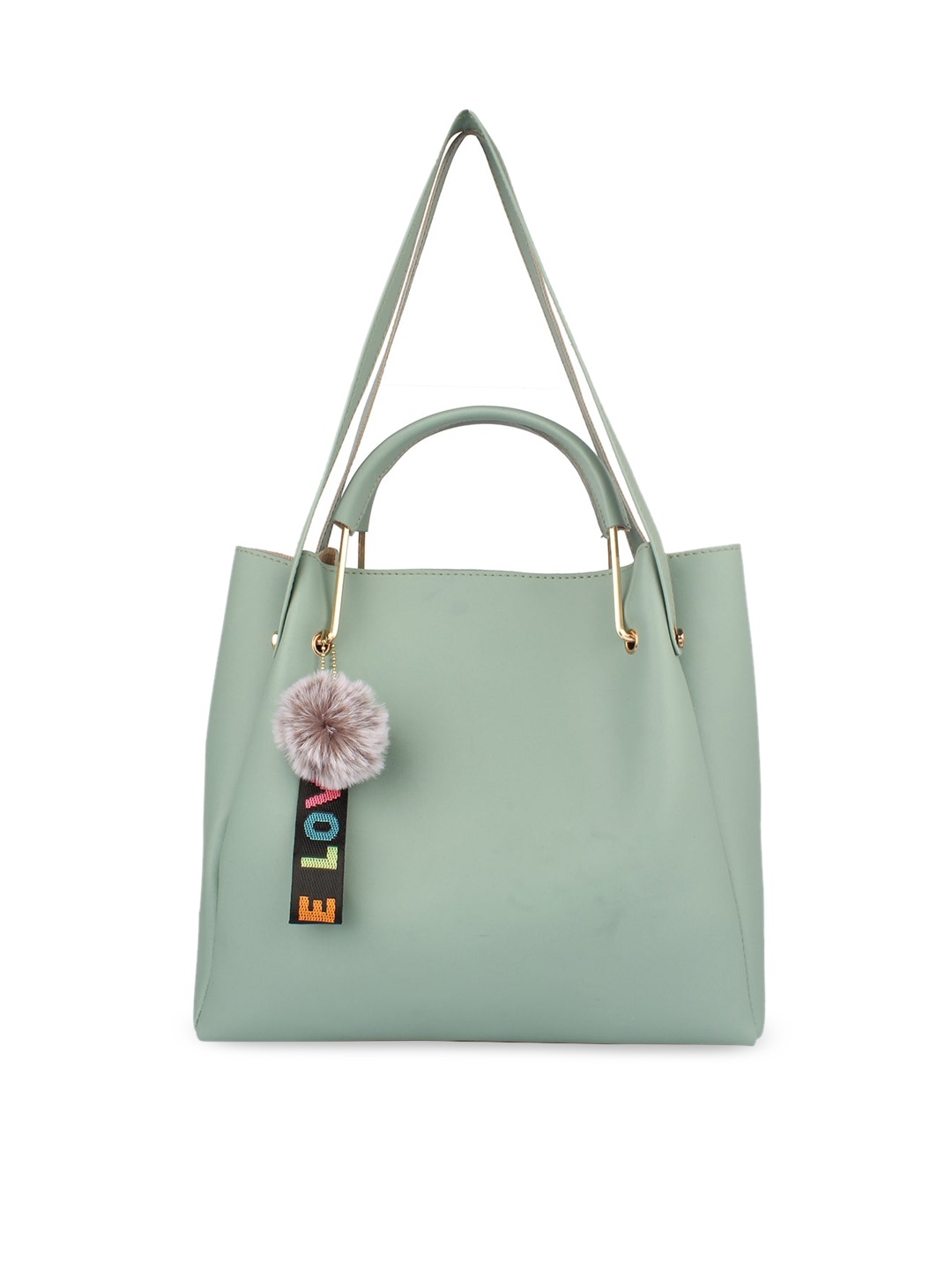 

MAMMON Sea Green PU Shopper Tote Bag