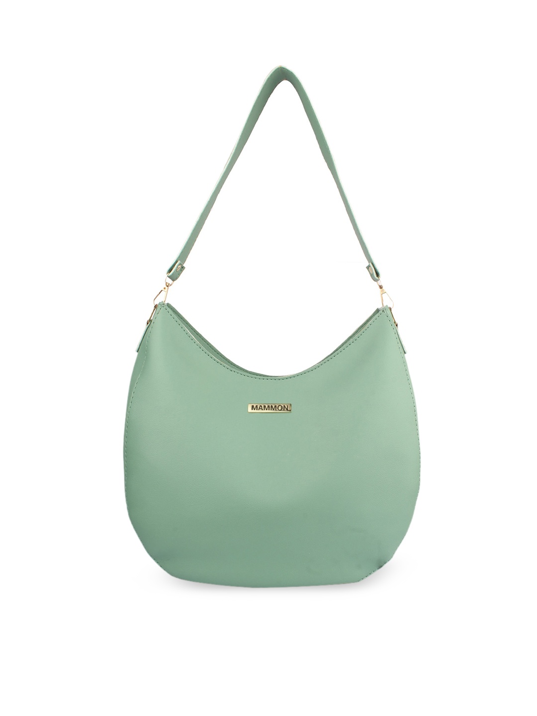 

MAMMON Sea Green PU Structured Hobo Bag