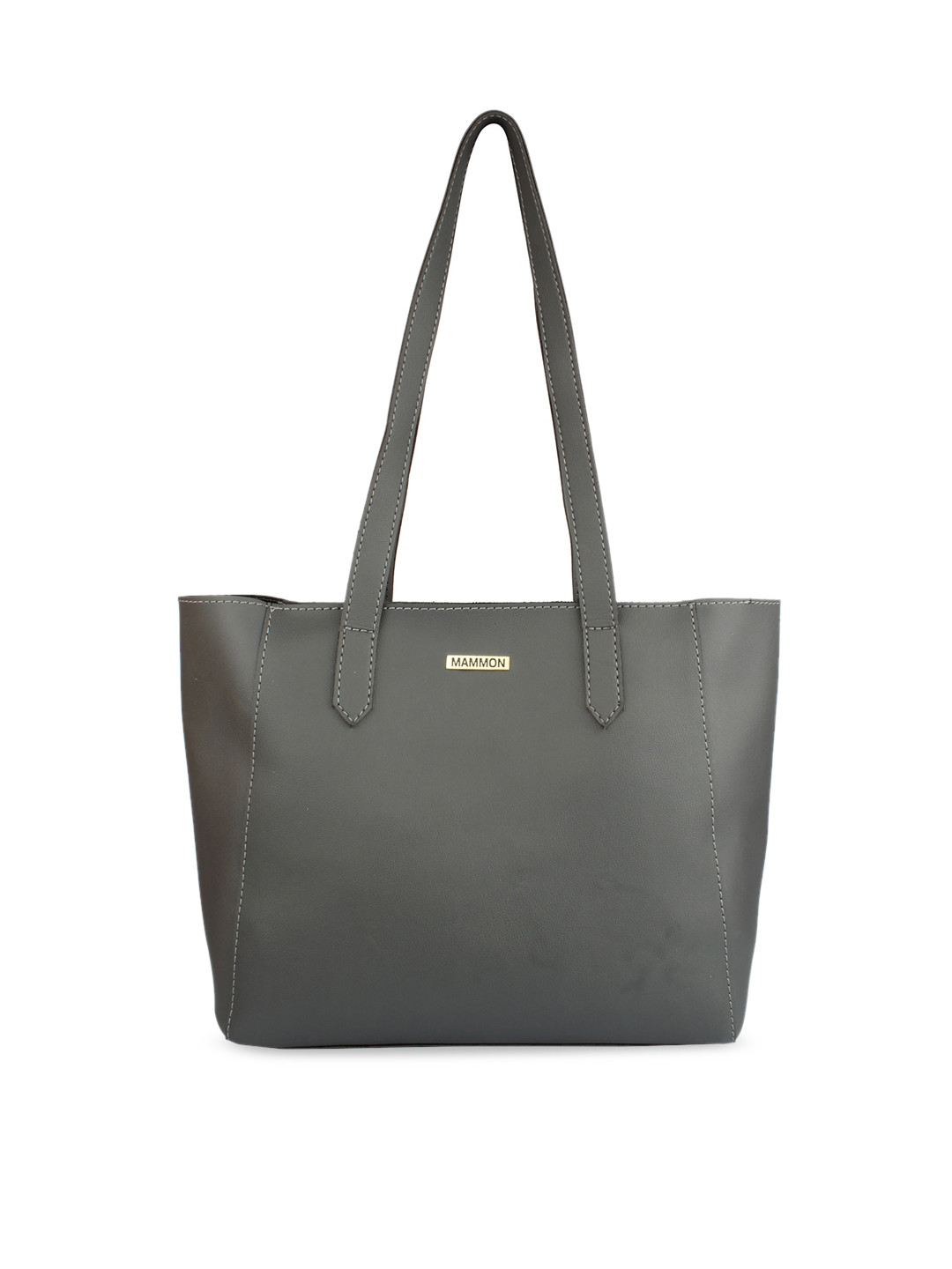 

MAMMON Grey PU Structured Shoulder Bag