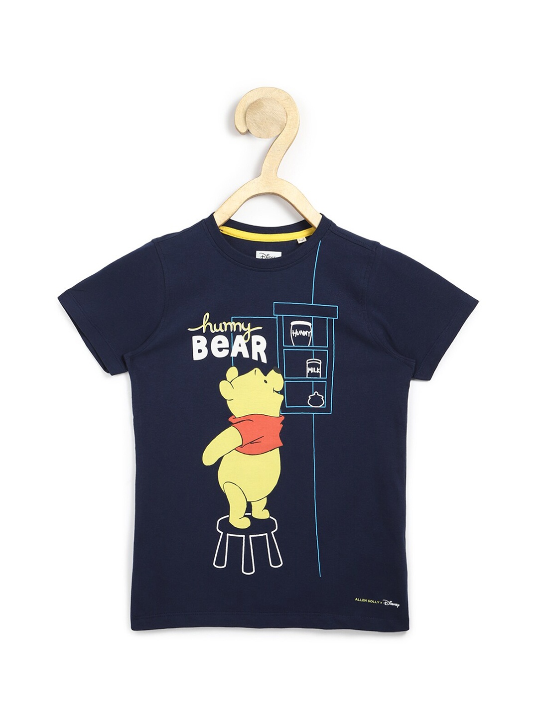

Allen Solly Junior Boys Navy Blue Graphic Printed Pure Cotton T-shirt