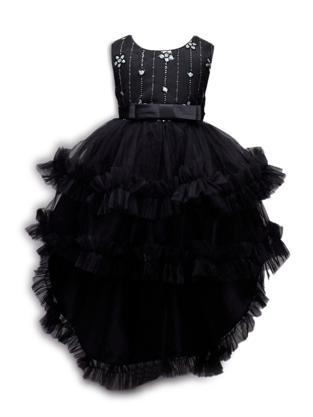 

Hopscotch Black Embellished Chiffon Dress
