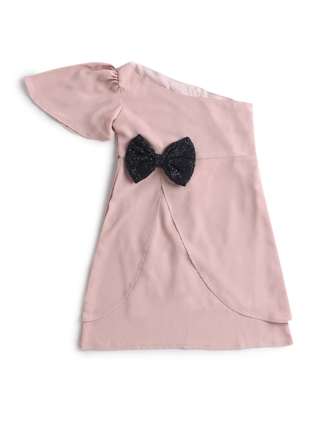 

Hopscotch Pink One Shoulder Georgette A-Line Dress