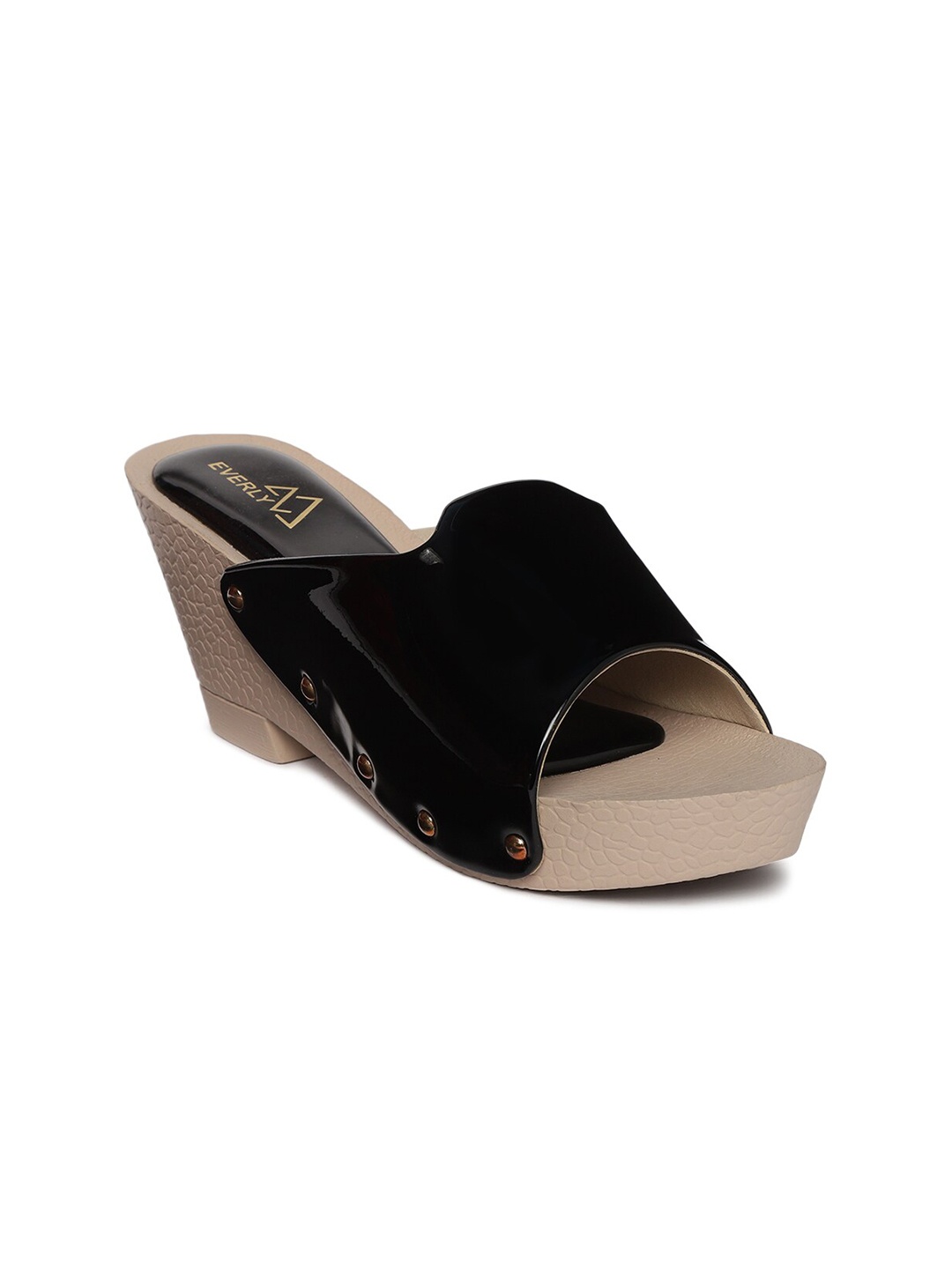 

EVERLY Black & Cream-Coloured Wedge Sandals