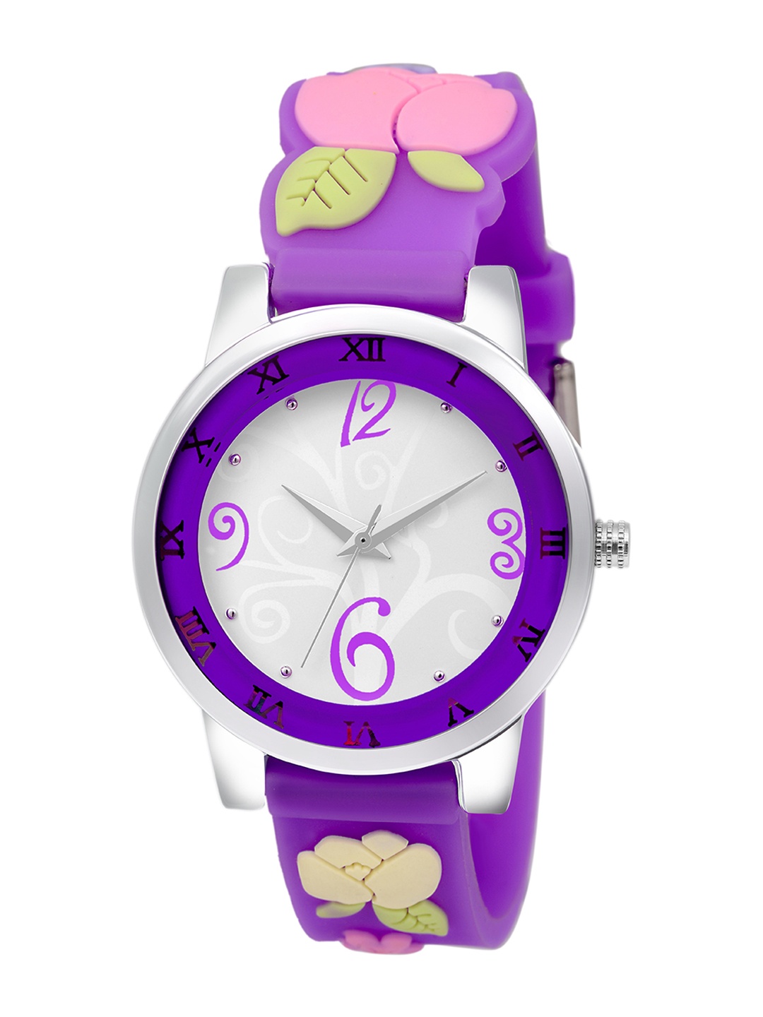 

Kool Kidz Kids Multicoloured Brass Printed Dial & Purple Straps Analogue Watch KK 307 PR