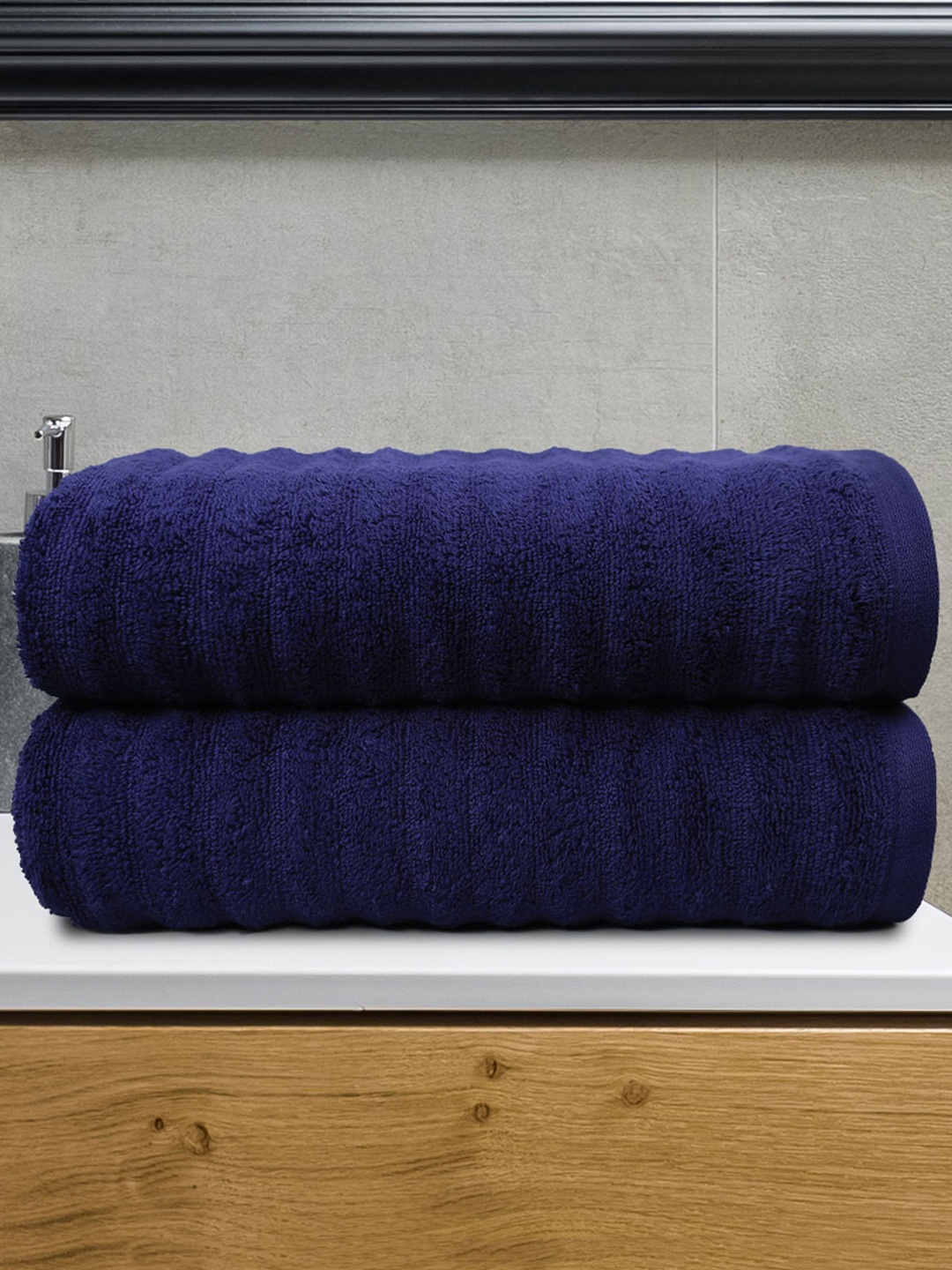 

Trident Set of 2 Blue 450 GSM Cotton Bath Towels