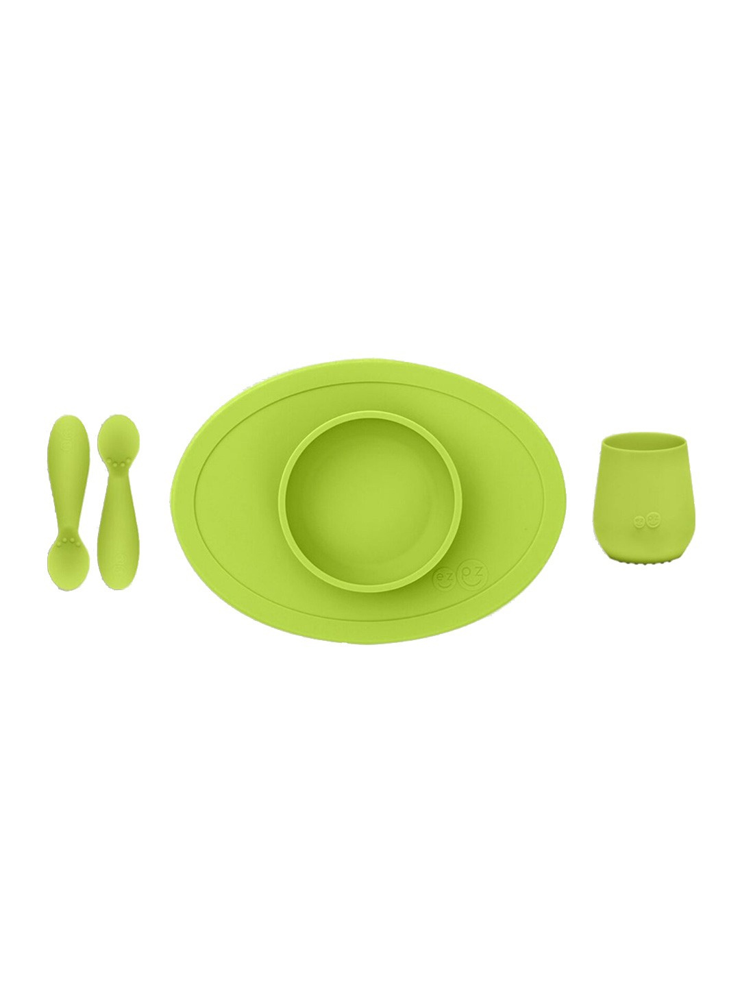 

ezpz Unisex Kids Lime Green FDA First Utensil Set