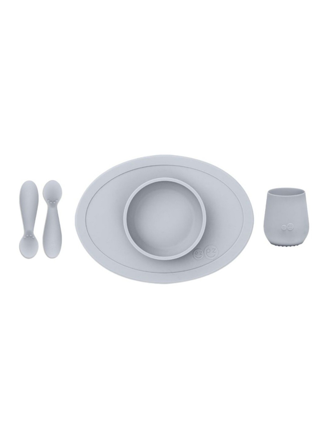 

ezpz Kids Grey Solid FDA First Foods Set