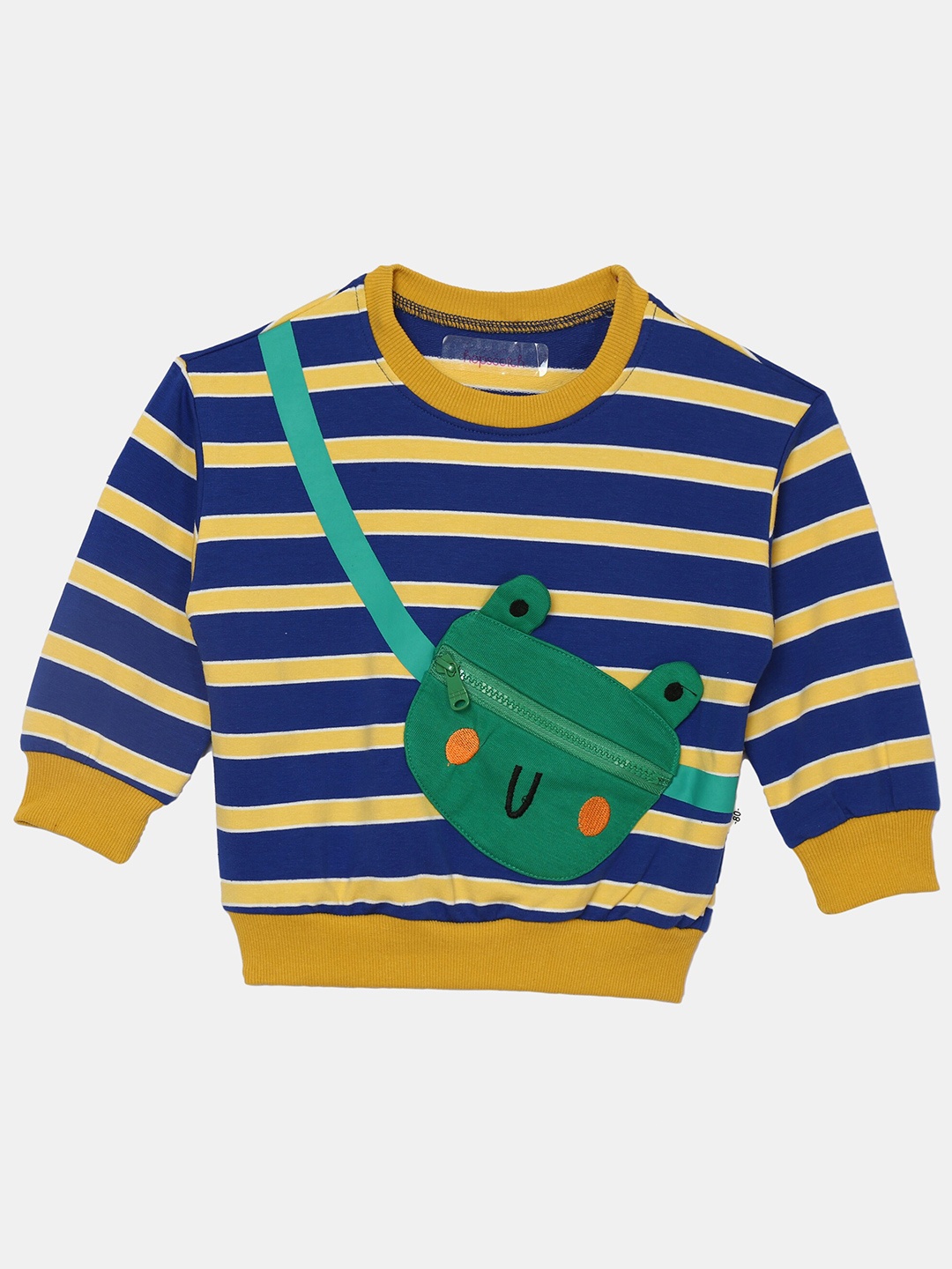 

Hopscotch Boys Blue Striped Cotton Sweatshirt