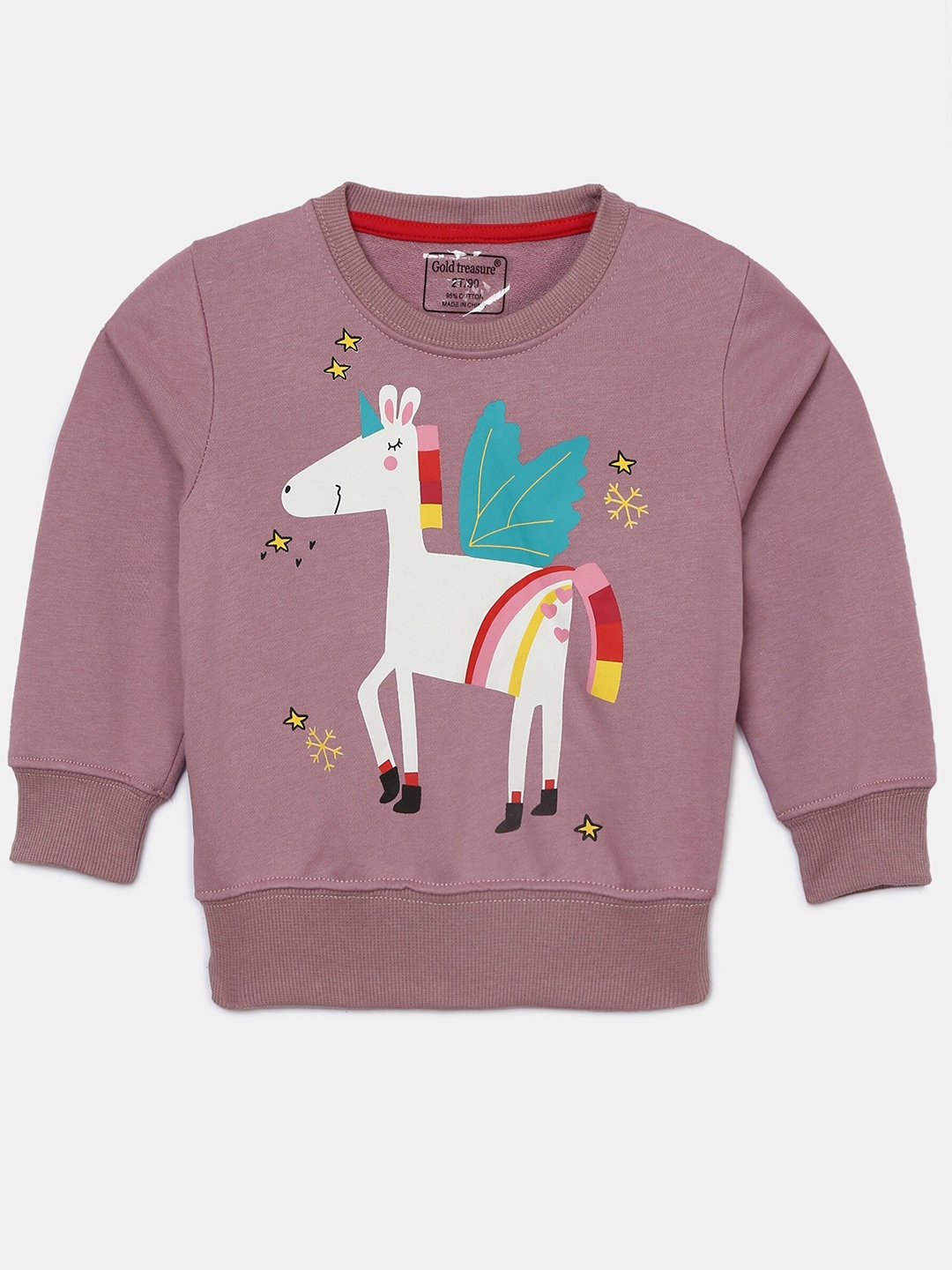 

Hopscotch Girls Purple Printed Sweatshirt