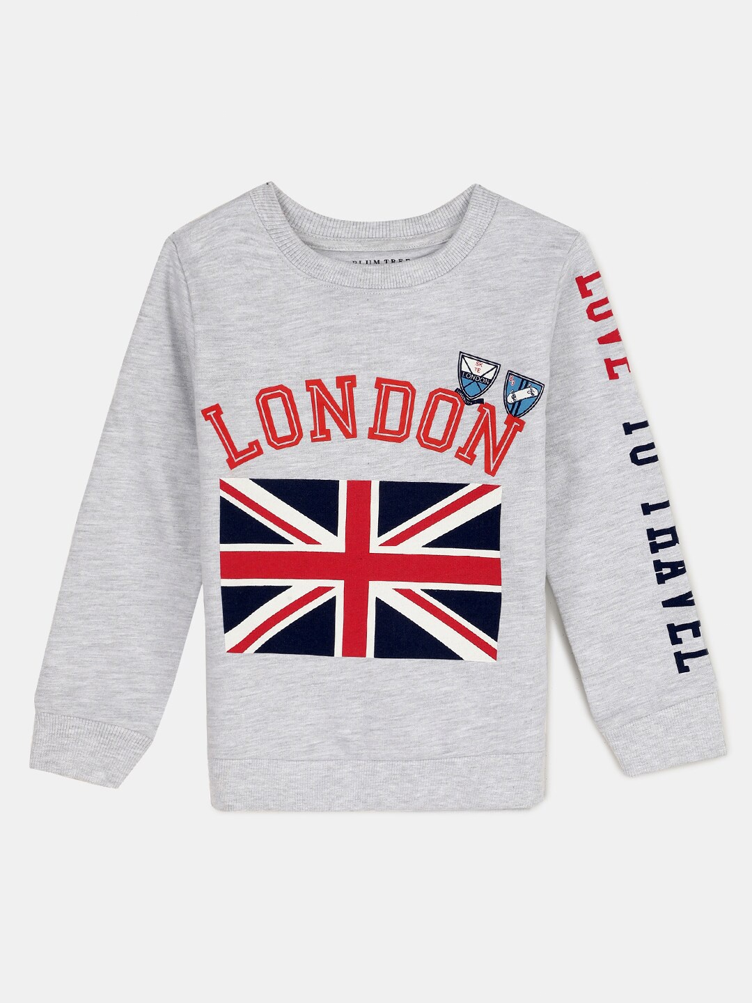 

Hopscotch Boys Grey Printed Pure Cotton Sweatshirt