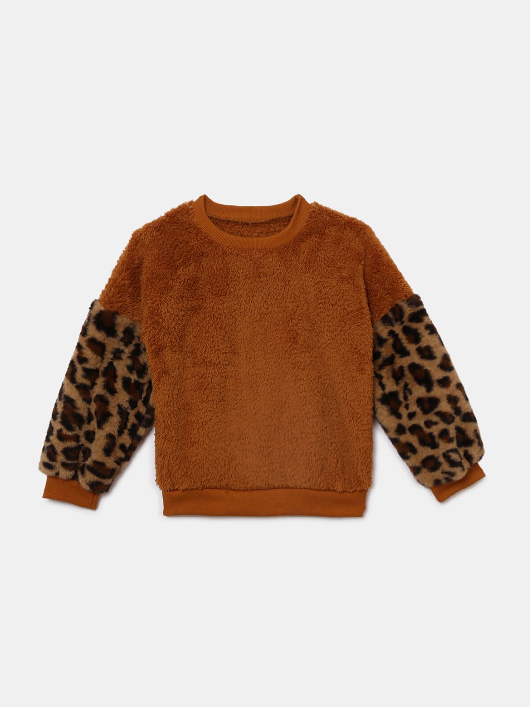 

Hopscotch Girls Orange Printed Sweatshirt