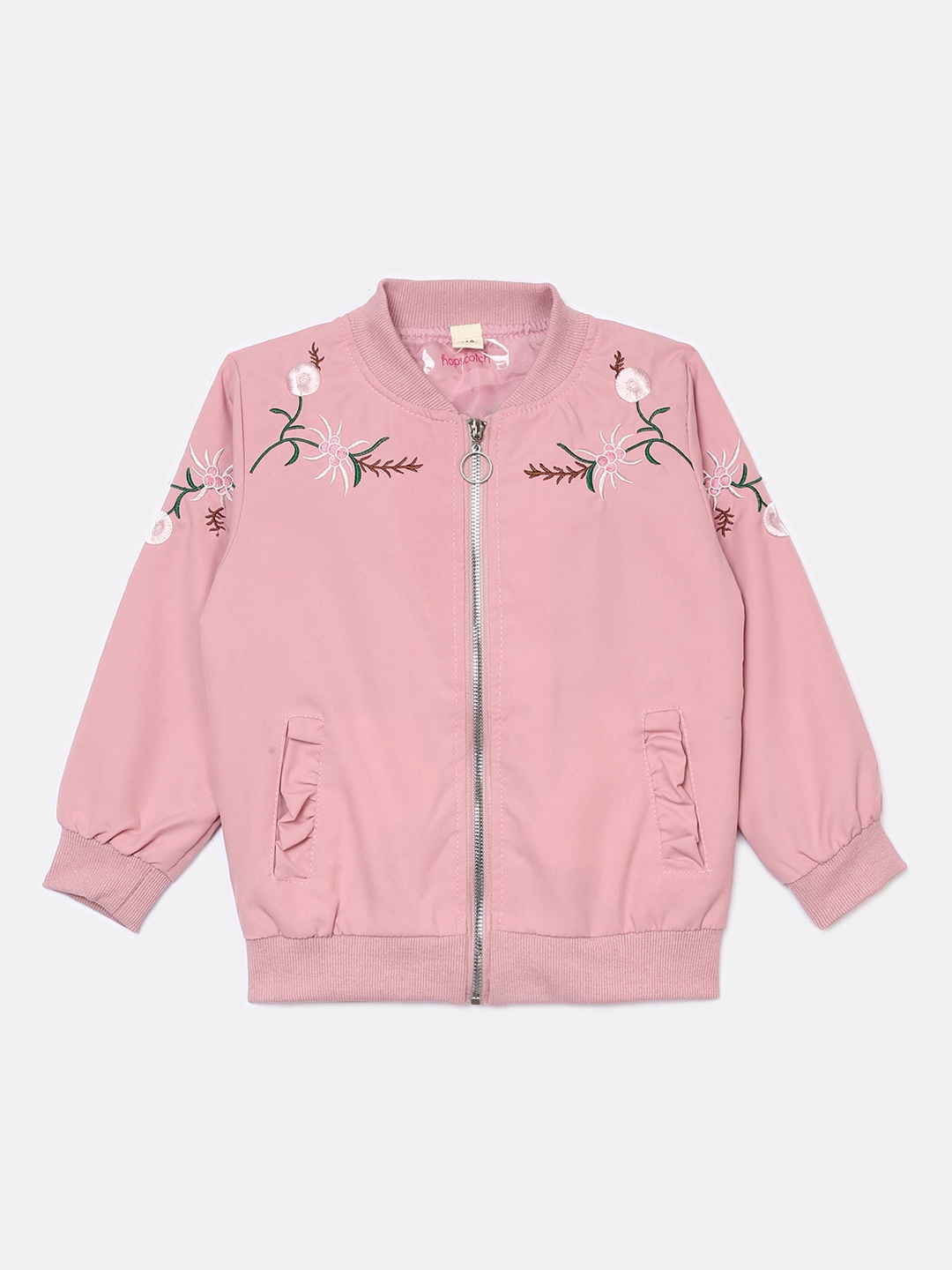 

Hopscotch Girls Pink Bomber With Embroidered Jacket