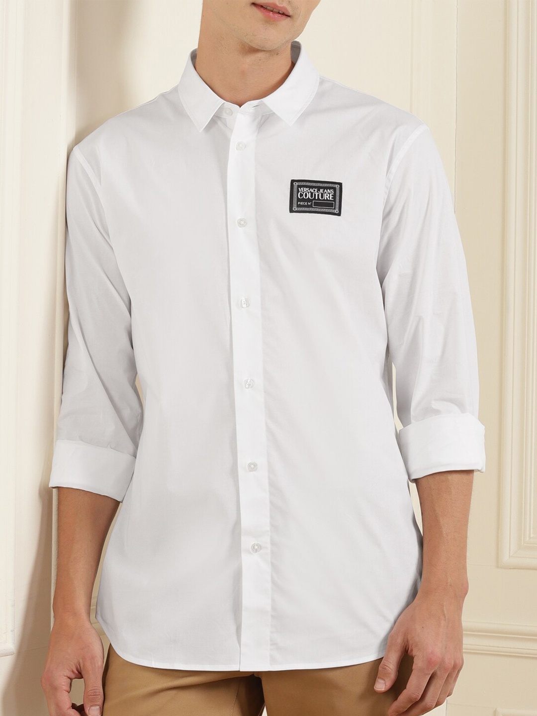 

Versace Jeans Couture Men White Classic Patch Pure Cotton Shirt