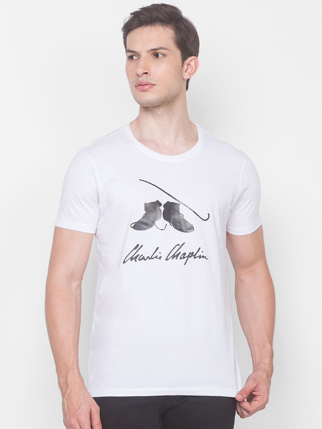 

SPYKAR Men White Printed Slim Fit T-shirt