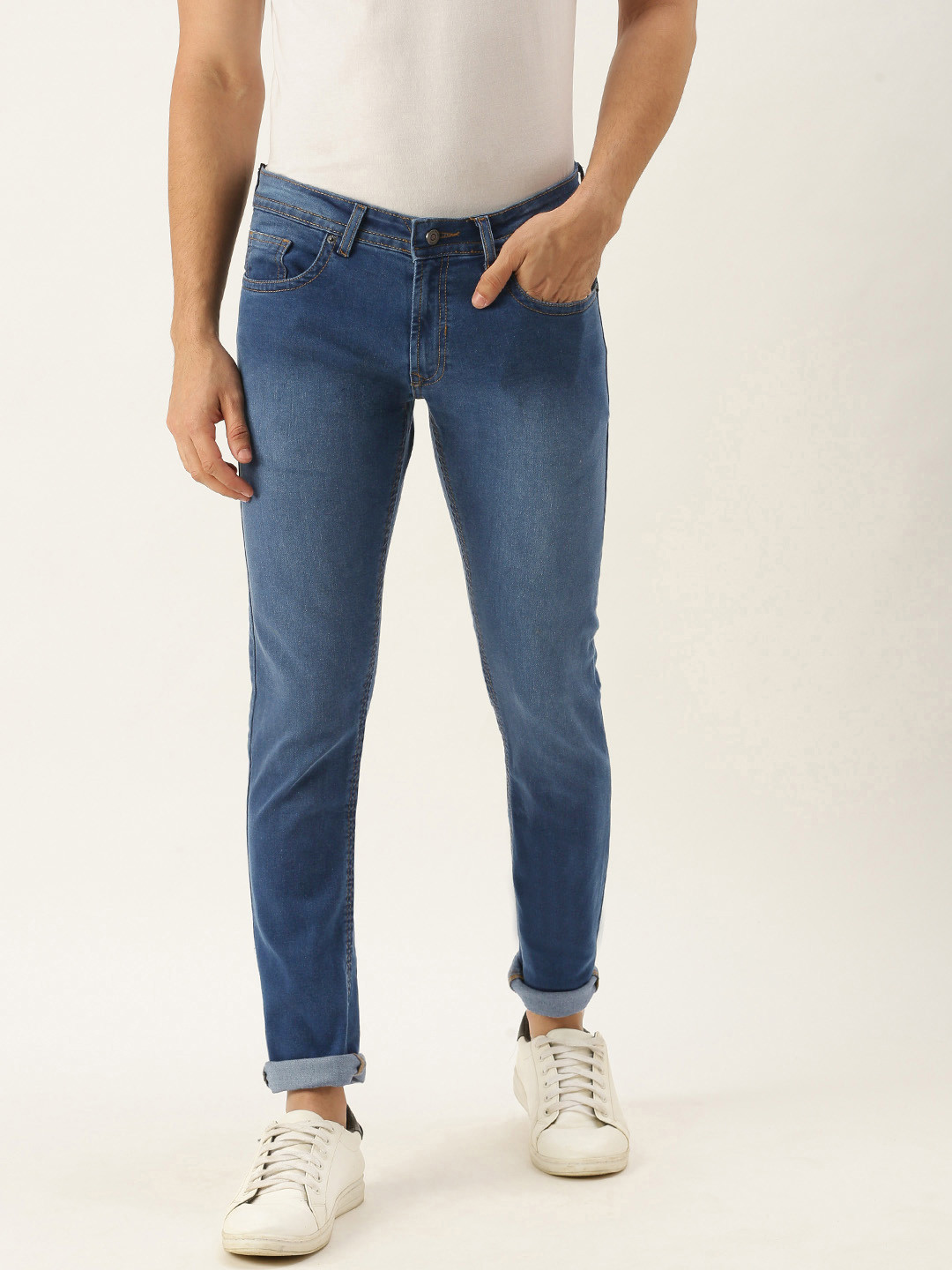 

Peter England Casuals Men Blue Skinny Fit Light Fade Stretchable Jeans