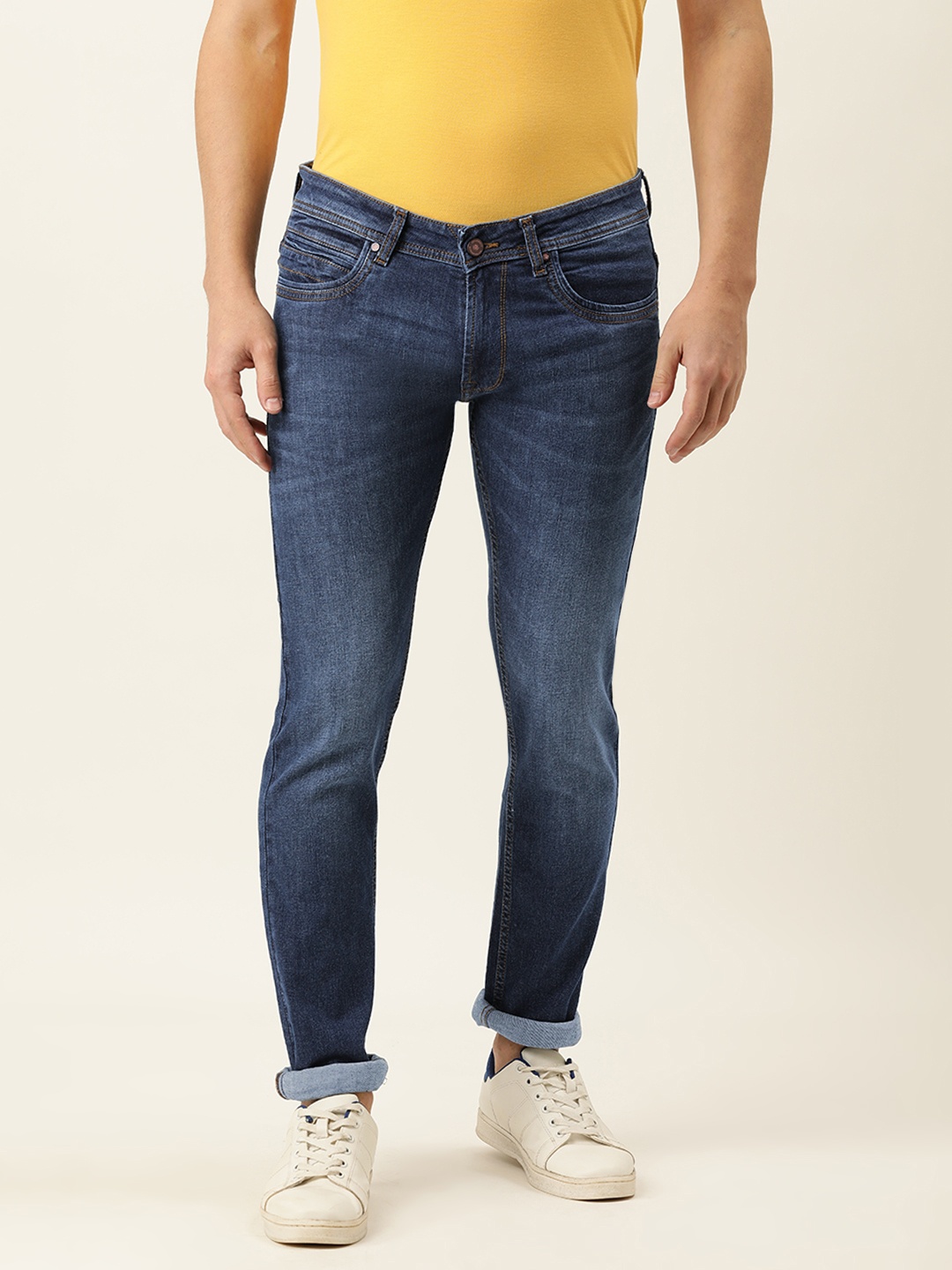 

PETER ENGLAND UNIVERSITY Men Navy Blue Skinny Fit Light Fade Stretchable Jeans