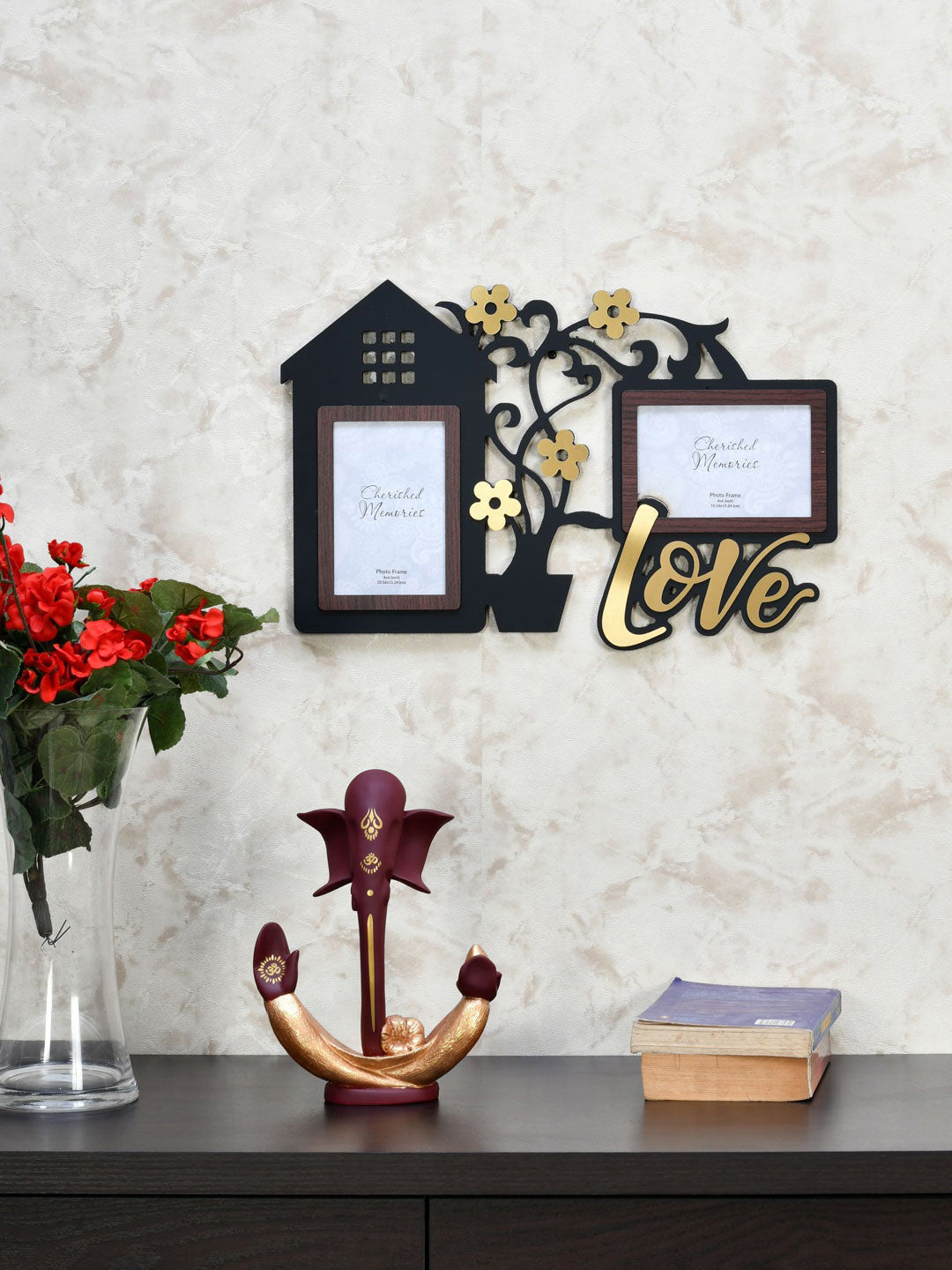 

Athome by Nilkamal Black & Gold Toned Wall Photo Frame