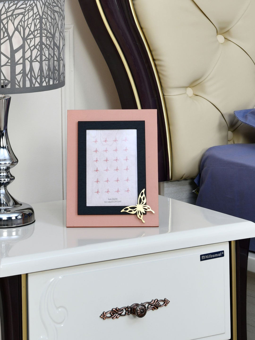 

Athome by Nilkamal Peach & Gold Single Butterfly Rectangular Photo Frame