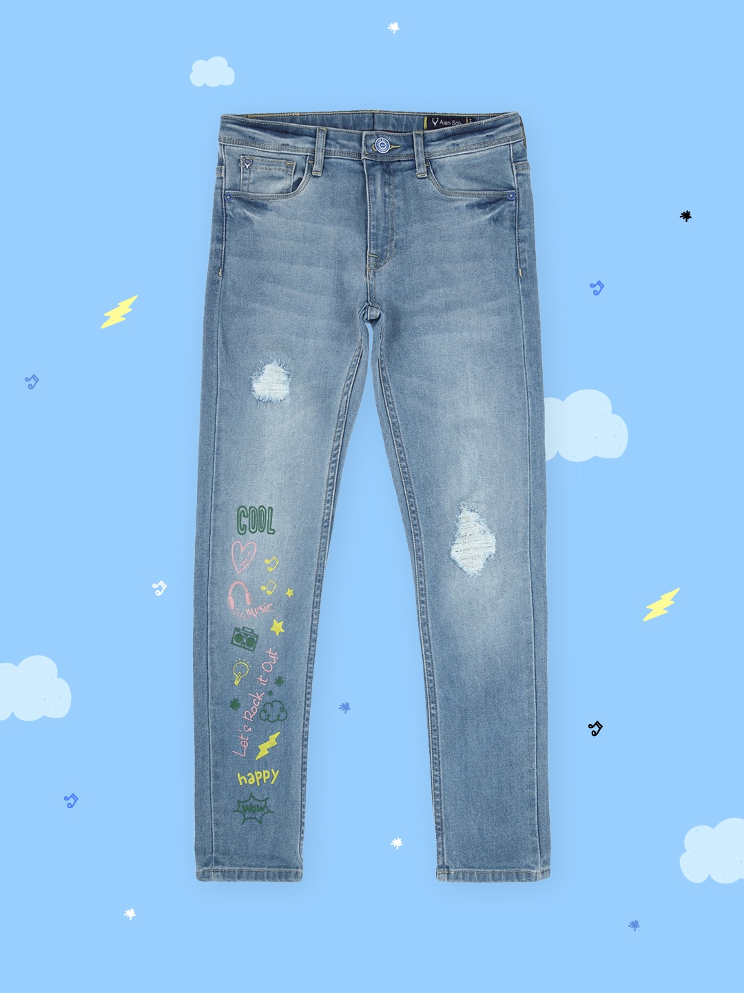 

Allen Solly Junior Boys Blue Skinny Fit Mildly Distressed Heavy Fade Jeans