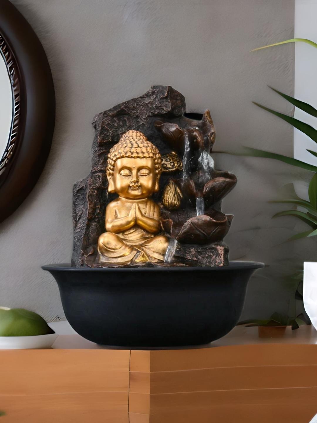 

Athome by Nilkamal Baby Buddha Water Fountain, Gold