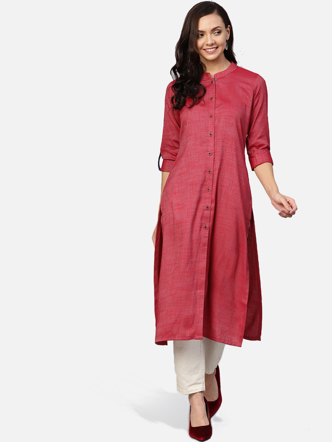 

Jompers Women Maroon Straight Kurta