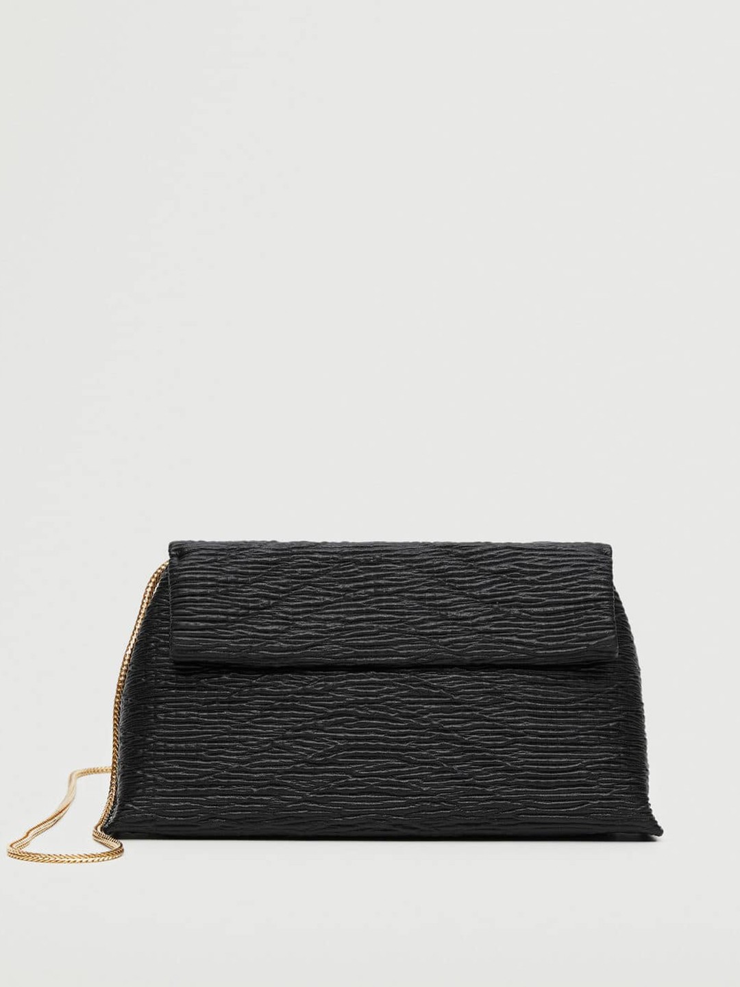 

MANGO Black Textured Structured Sling Bag