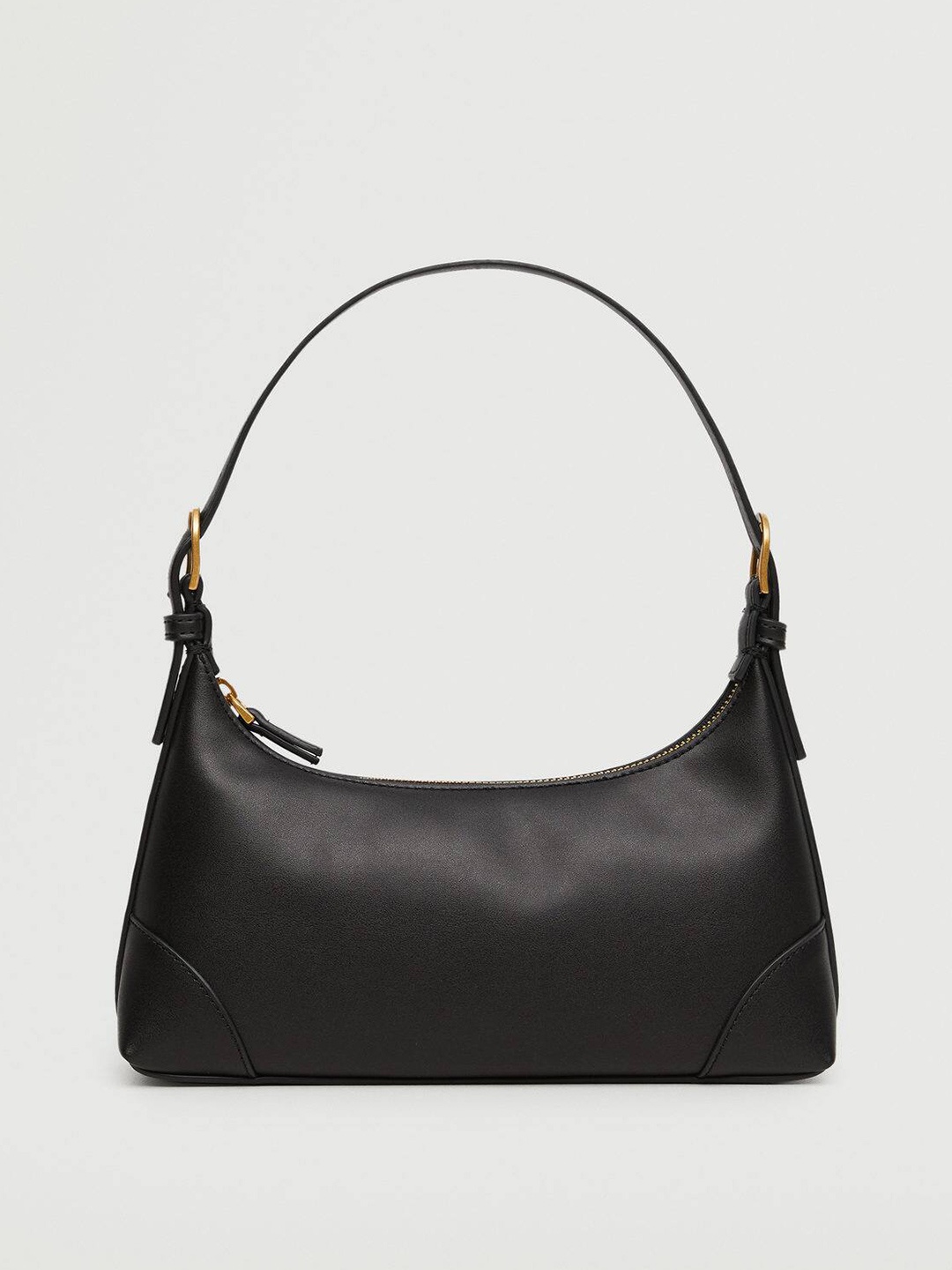 

MANGO Black Solid Baguette Bag