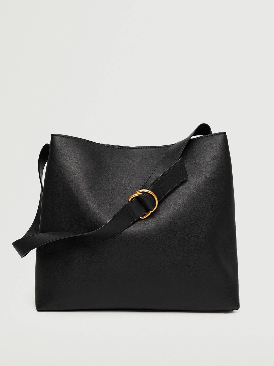

MANGO Black Solid Structured Shoulder Bag