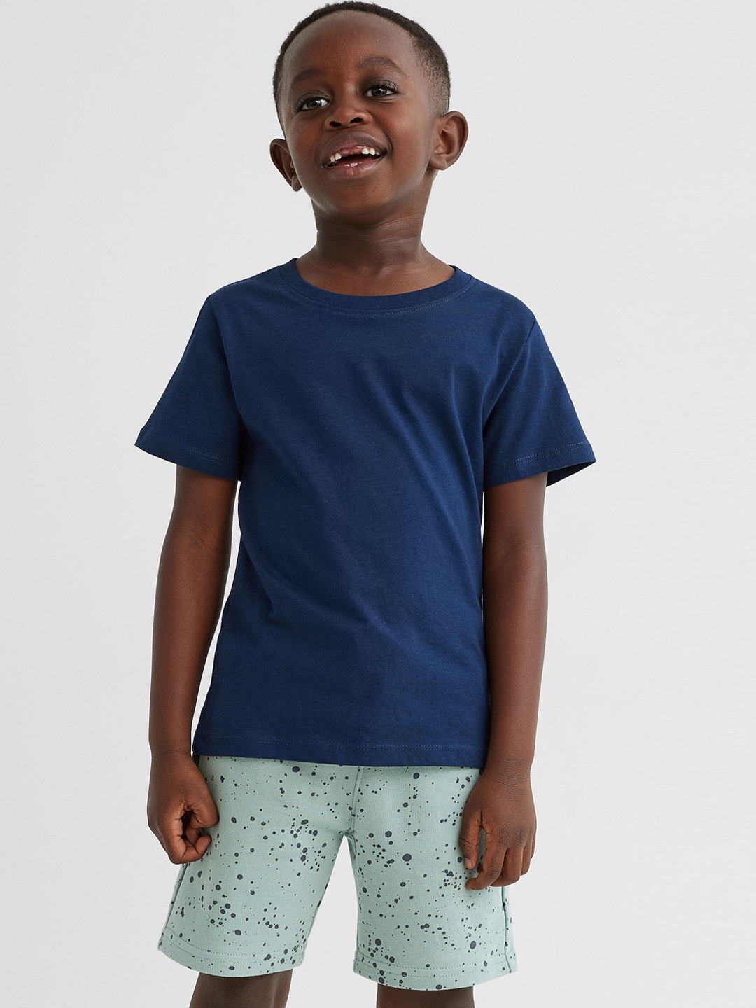 

H&M Boys Turquoise Blue Patterned Sweatshorts