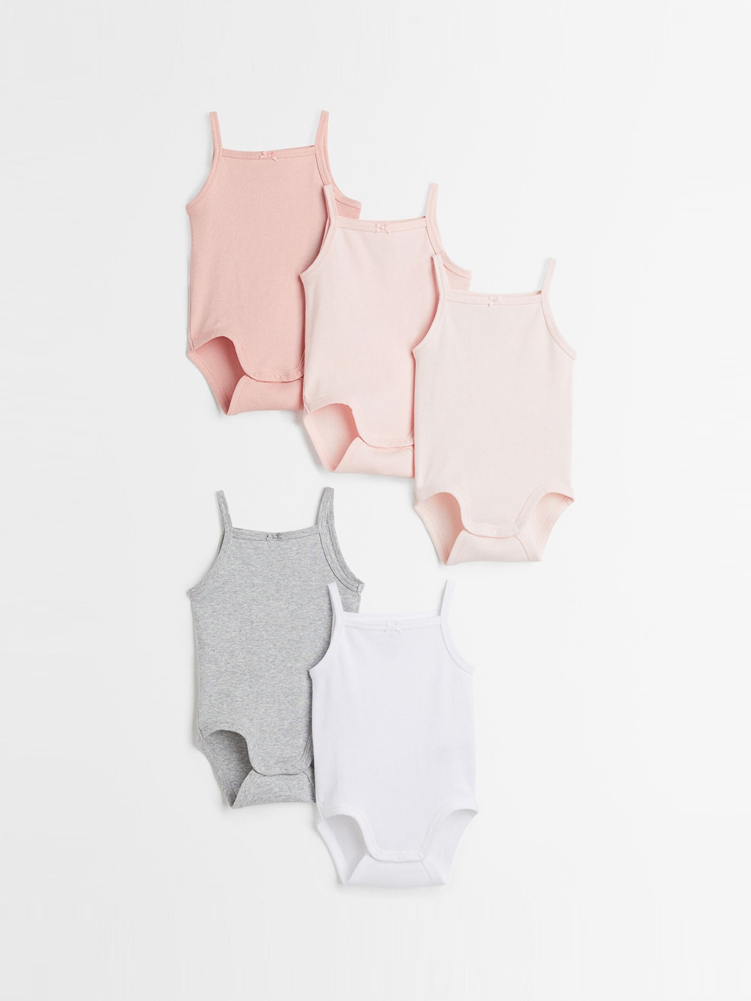 

H&M Kids Pack of 5 Solid Sleeveless Bodysuits, White