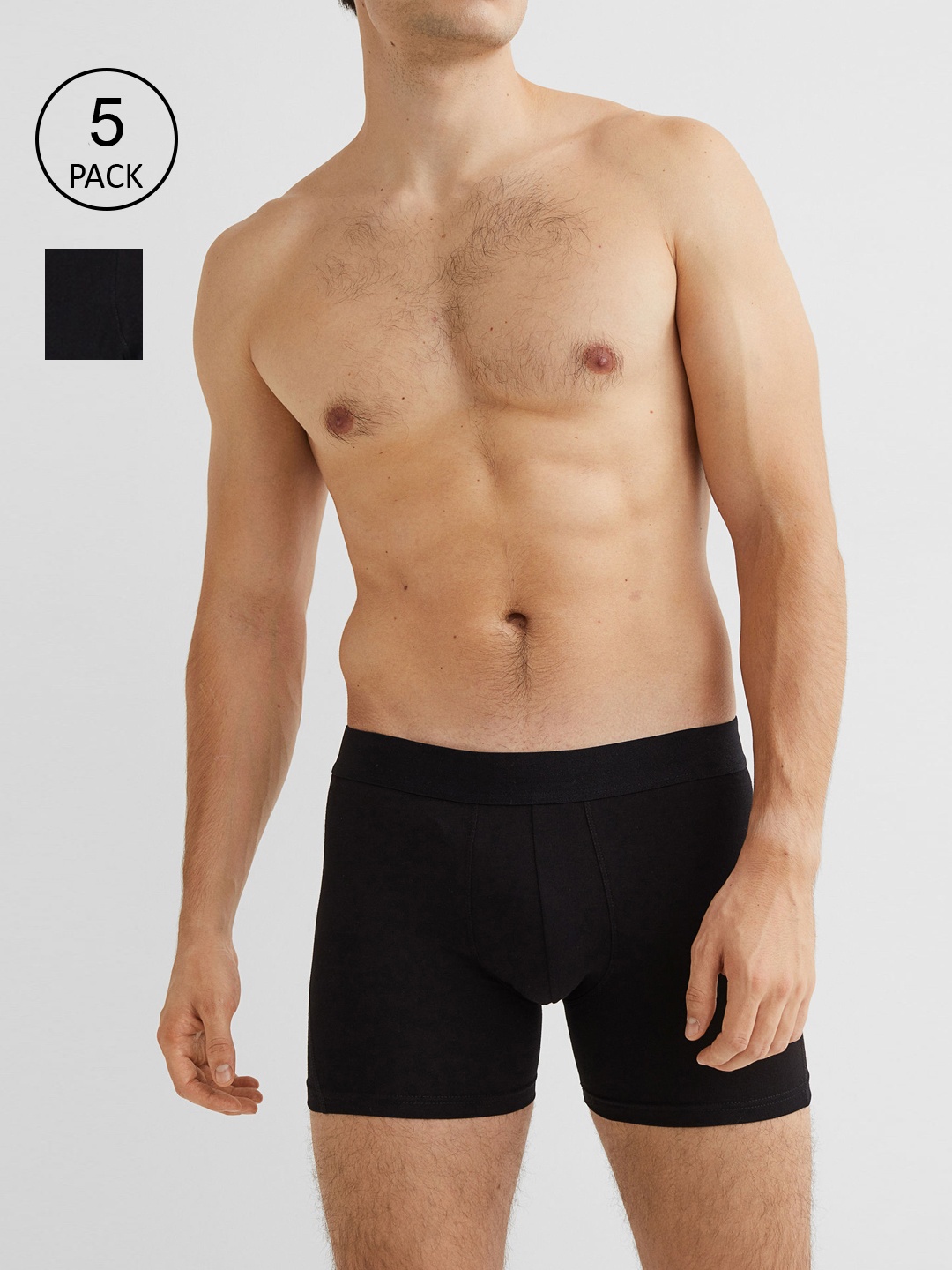 

H&M Men Black 10-Pack Mid Cotton Trunks