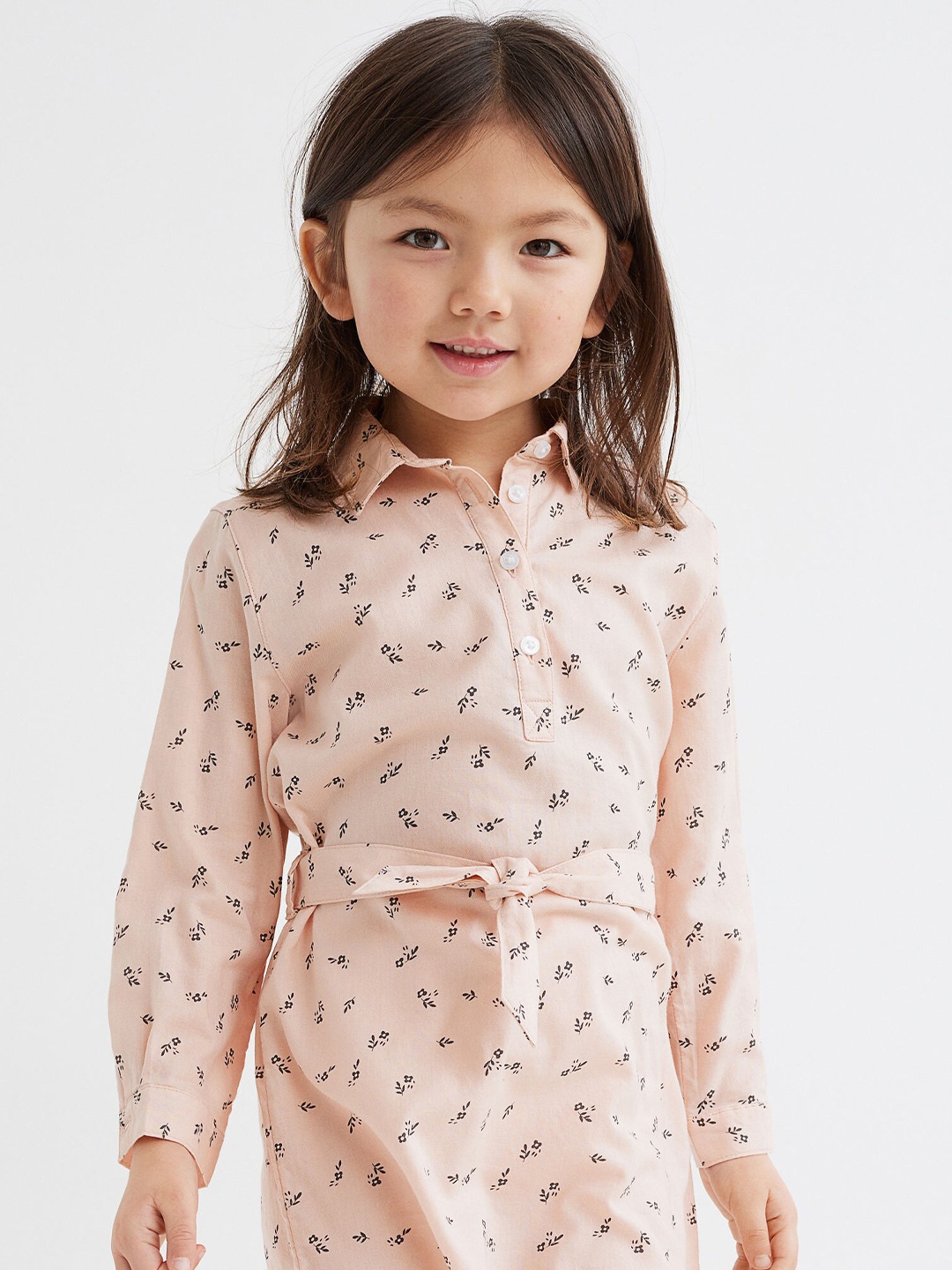 

H&M Girls Pink Belted shirt dress